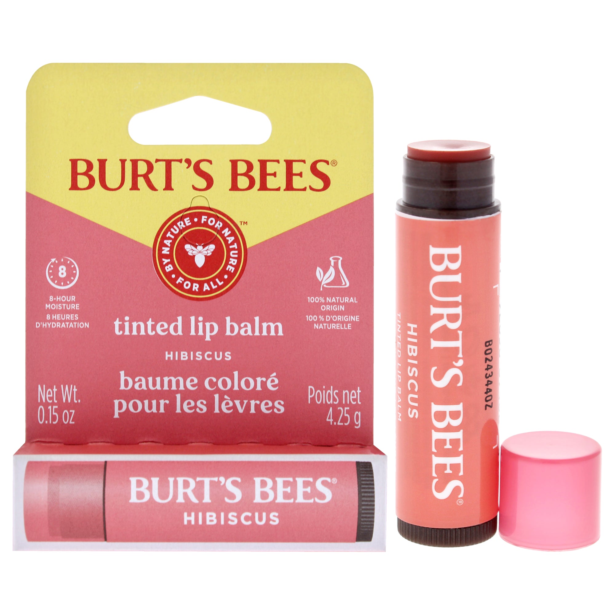 Tinted Lip Balm - Hibiscus by Burts Bees for Unisex - 0.15 oz Lip Balm