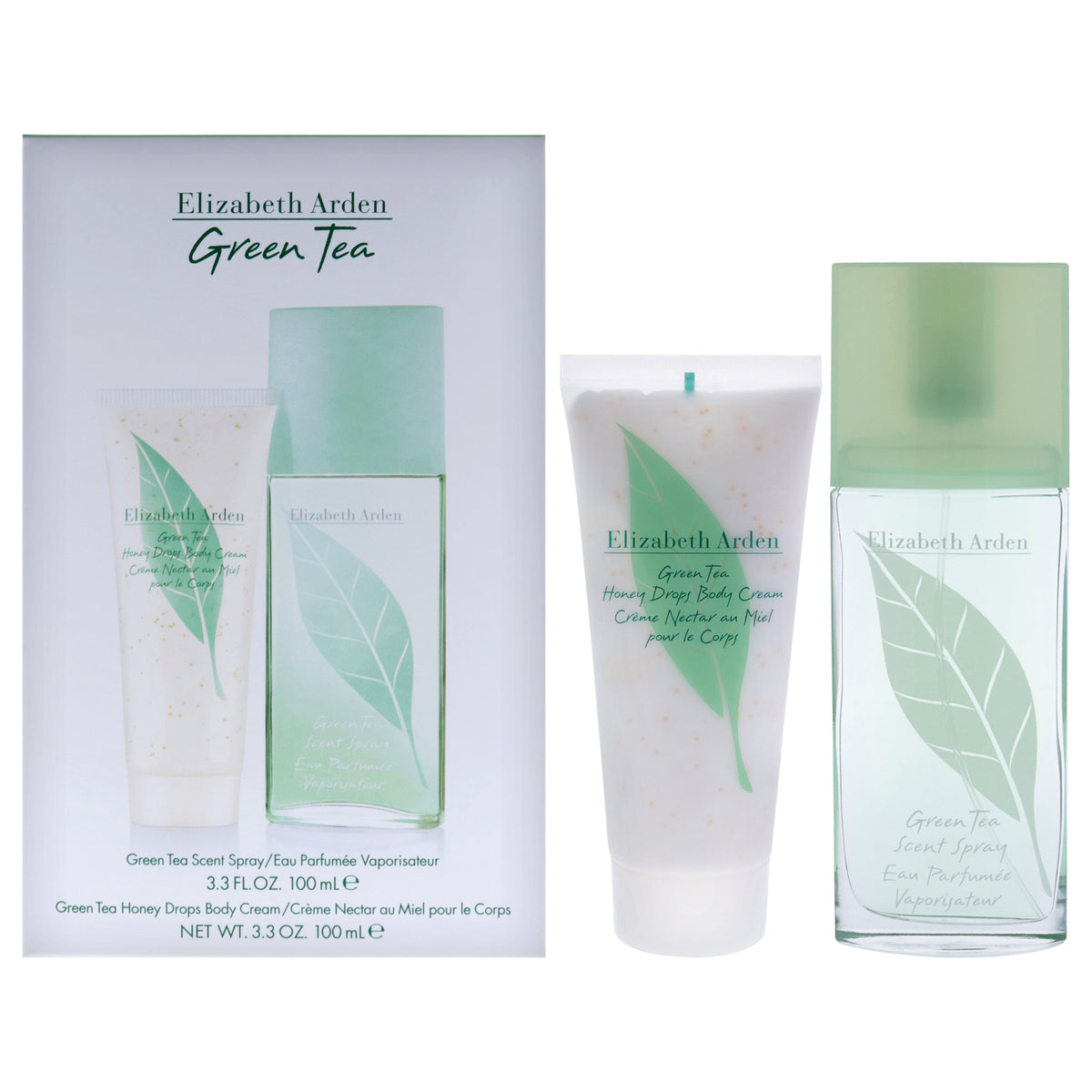 Green Tea by Elizabeth Arden for Women - 2 Pc Gift Set 3.3oz Green Tea Scent Spray, 3.3oz Body Cream