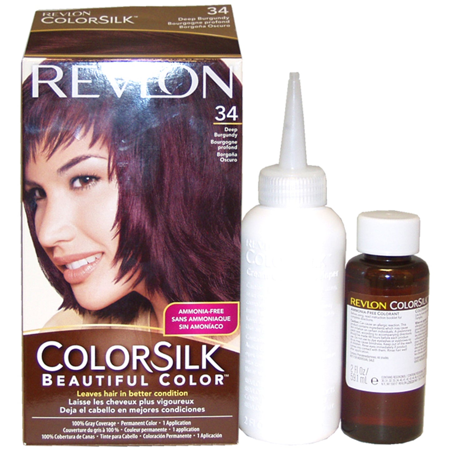 Colorsilk Beautiful Color - 34 Deep Burgundy by Revlon for Unisex - 1 Application Hair Color