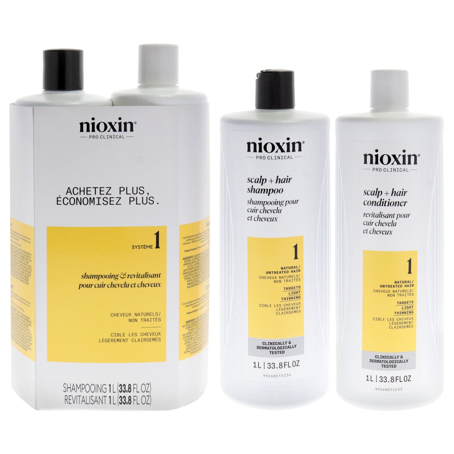 System 1 Duo by Nioxin for Unisex - 2 x 33.8 oz Shampoo, Conditioner
