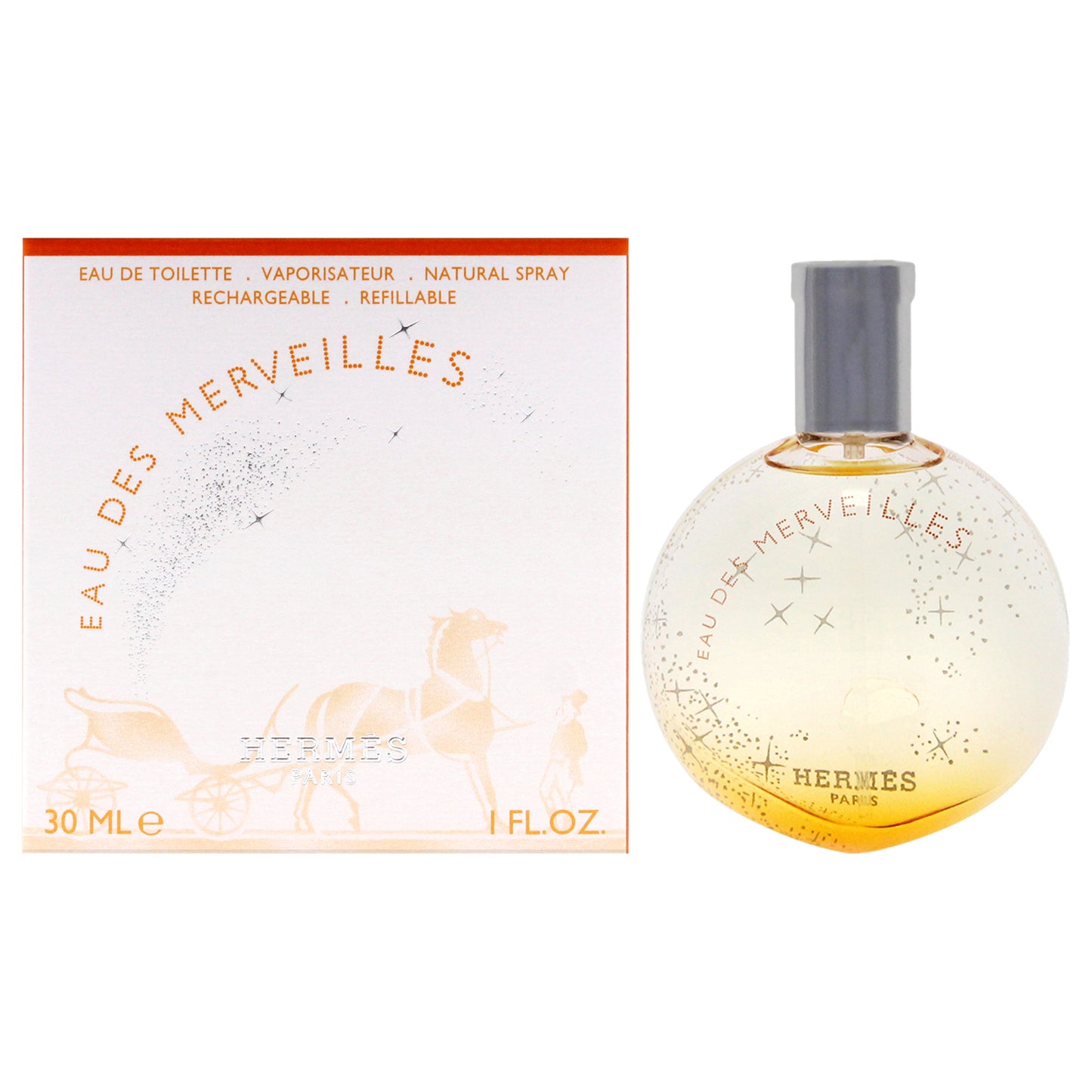 Eau Des Merveilles by Hermes for Women - 1 oz EDT Spray (Refillable)