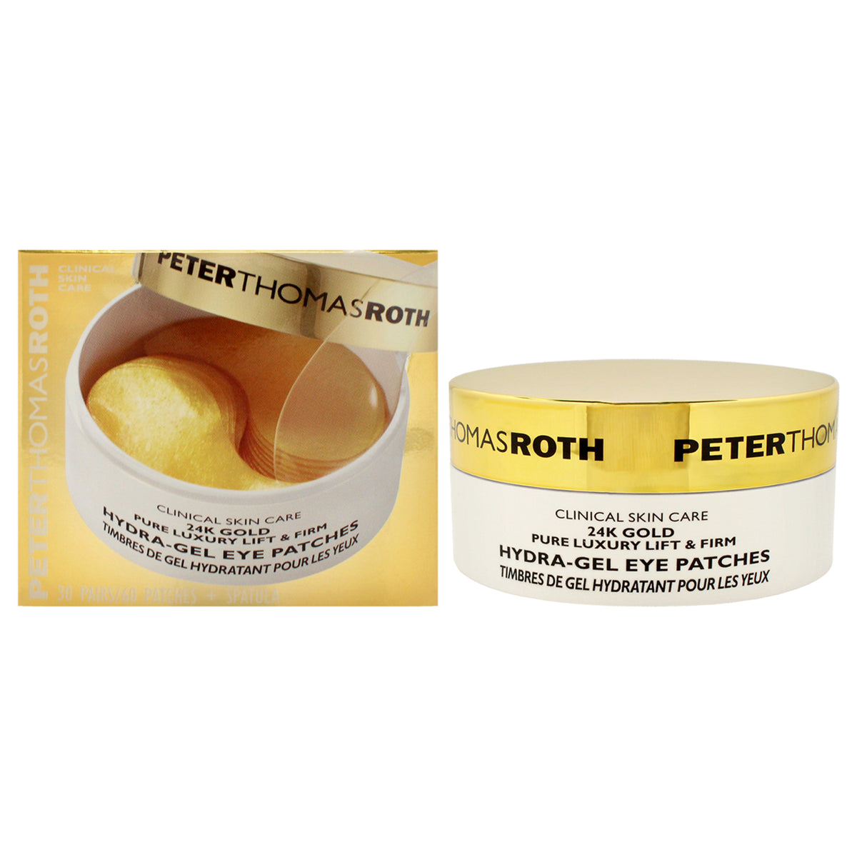 24K Gold Pure Luxury Lift and Firm Hydra-Gel Eye Patches by Peter Thomas Roth for Women - 60 Pc Patches