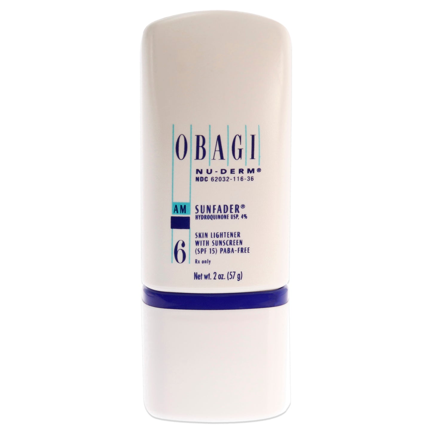 Obagi Nu-Derm 6 AM Sunfader Skin Lightener with Sunscreen SPF 15 2 oz Cream