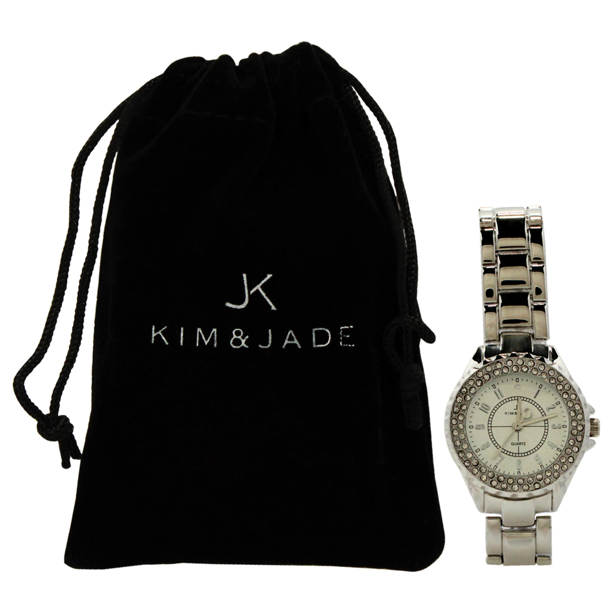 2033L-SS Silver Stainless Steel Bracelet Watch by Kim & Jade for Women - 1 Pc Watch