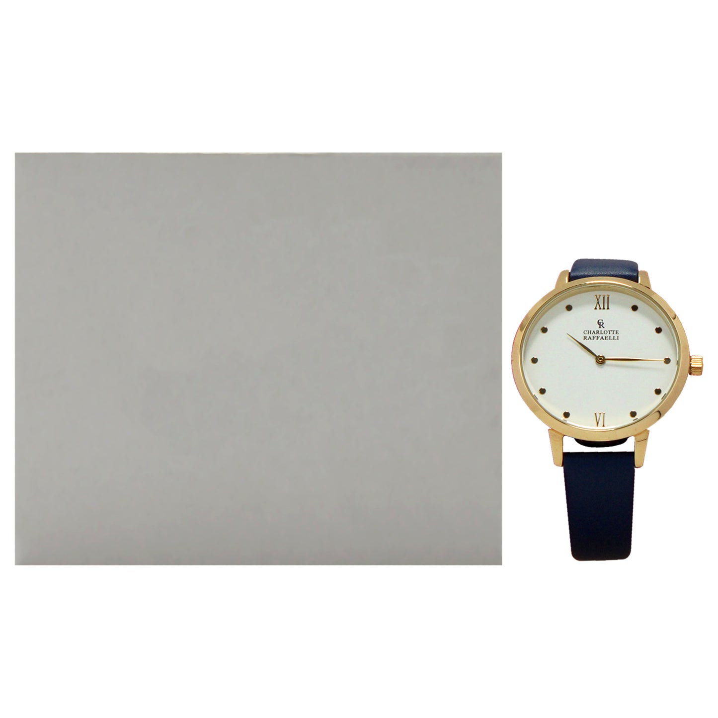 CRB008 La Basic - Gold-Blue Leather Strap Watch by Charlotte Raffaelli for Women - 1 Pc Watch