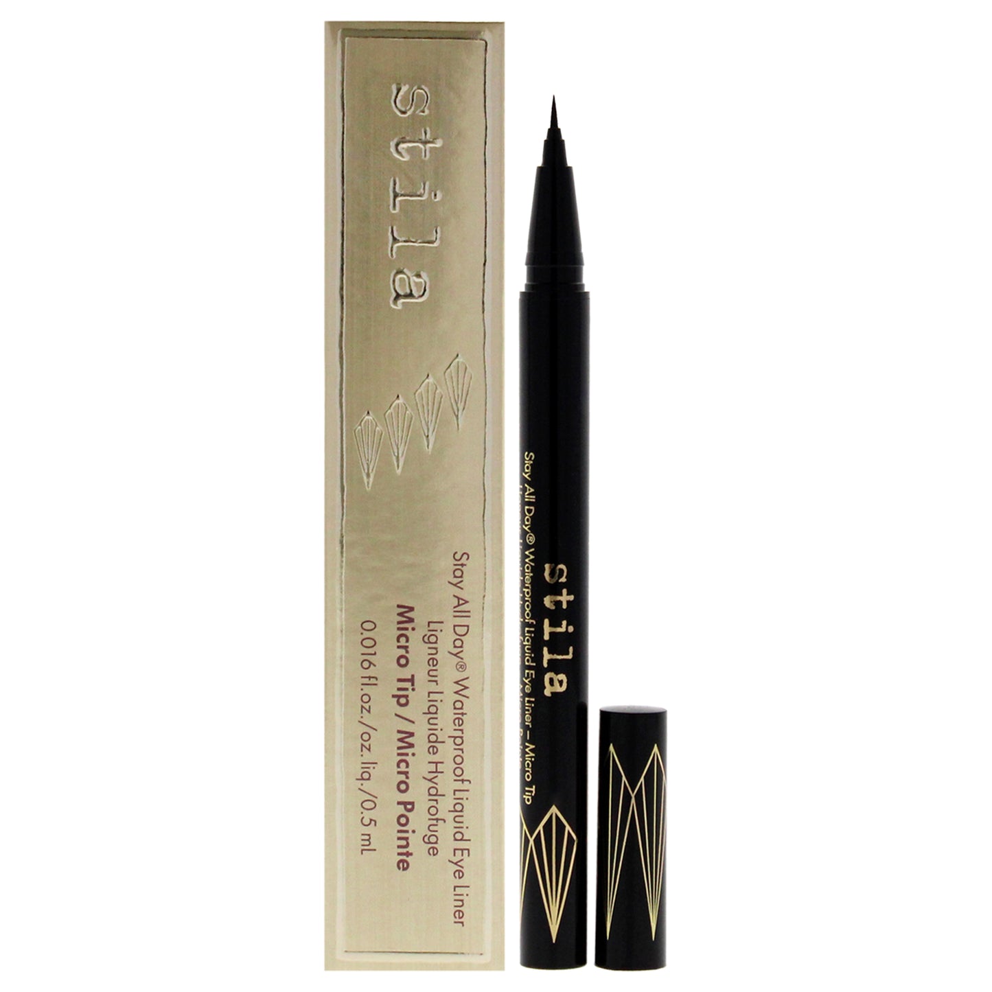 Stay All Day Waterproof Liquid Eye Liner Micro Tip - Intense Black by Stila for Women - 0.016 oz Eyeliner