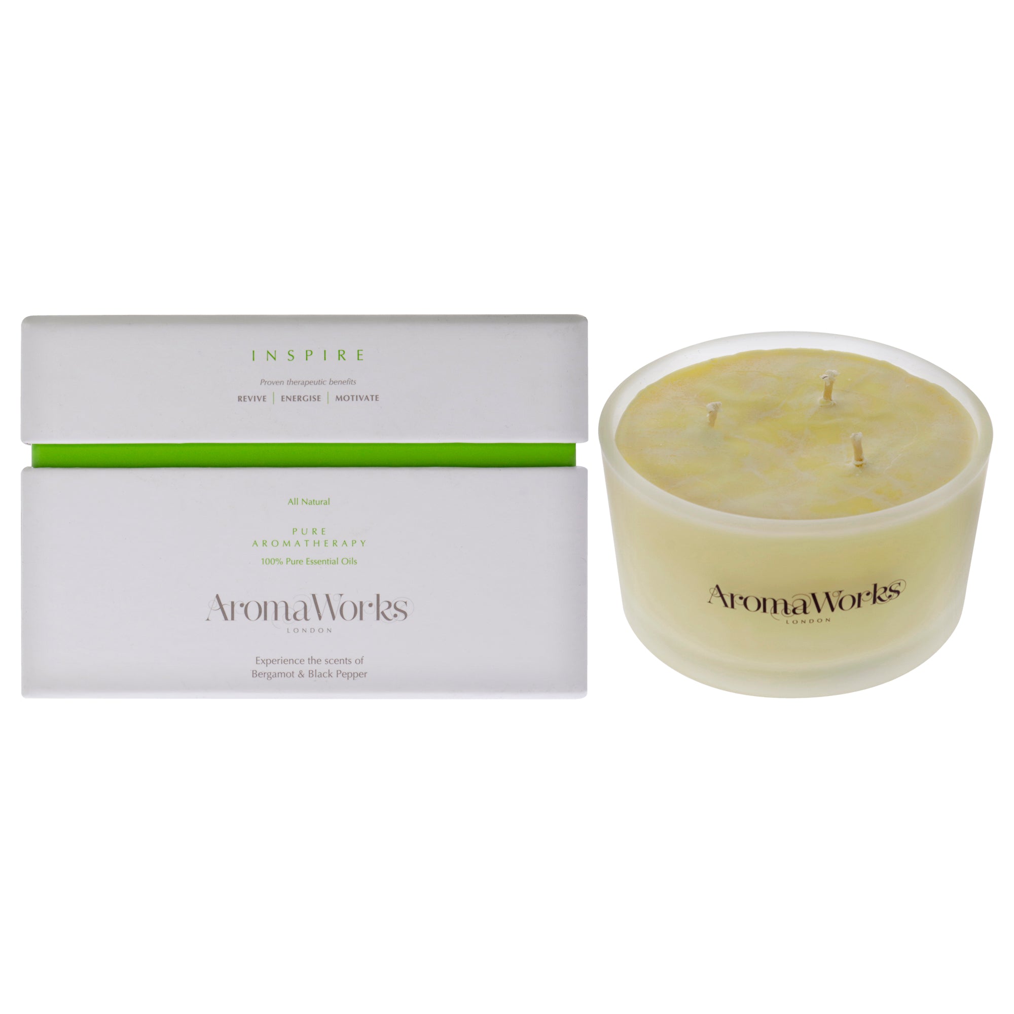 Inspire Candle 3 Wick Large by Aromaworks for Unisex - 14.1 oz Candle