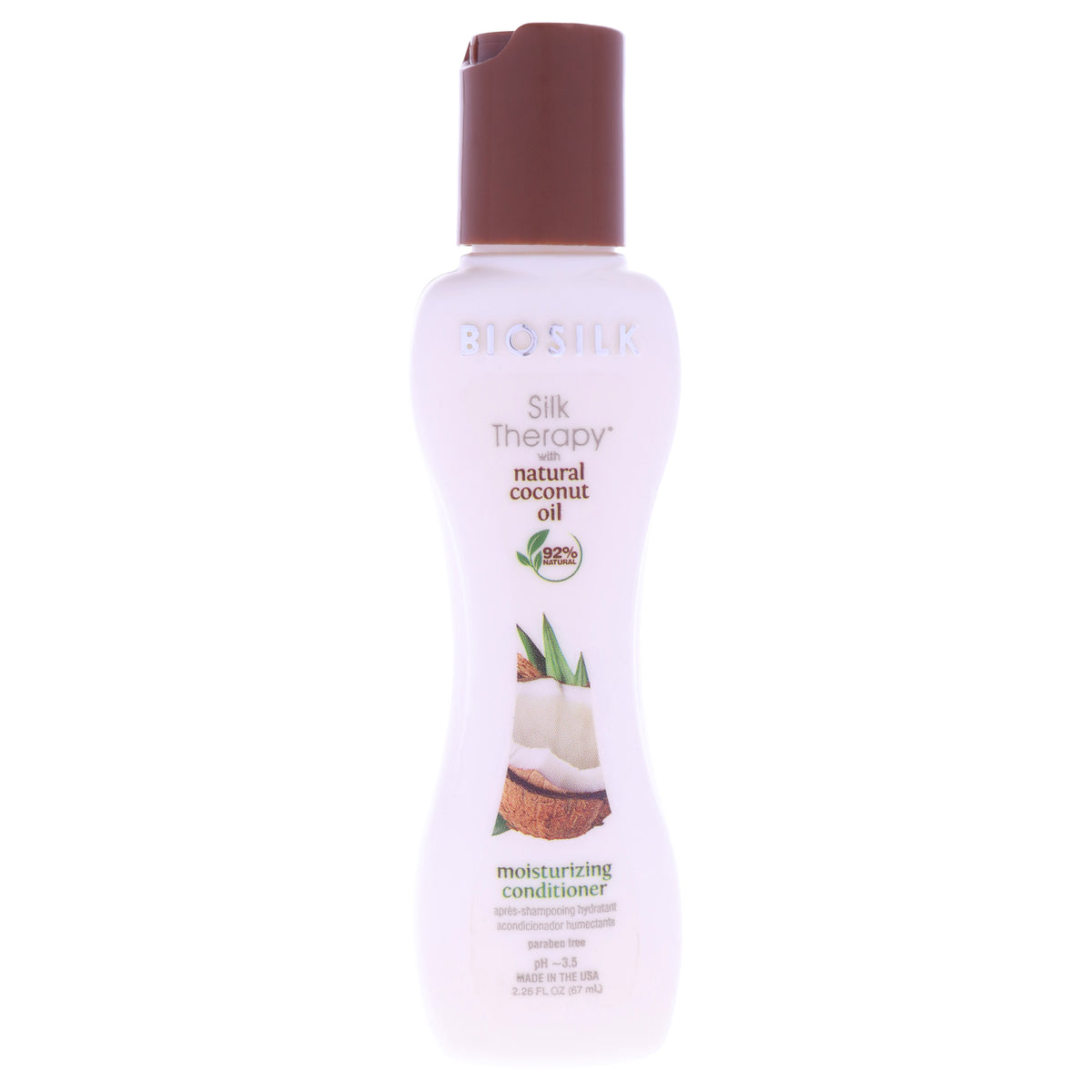 Silk Therapy with Natural Coconut Oil Moisturizing Conditioner by Biosilk for Unisex - 2.26 oz Conditioner