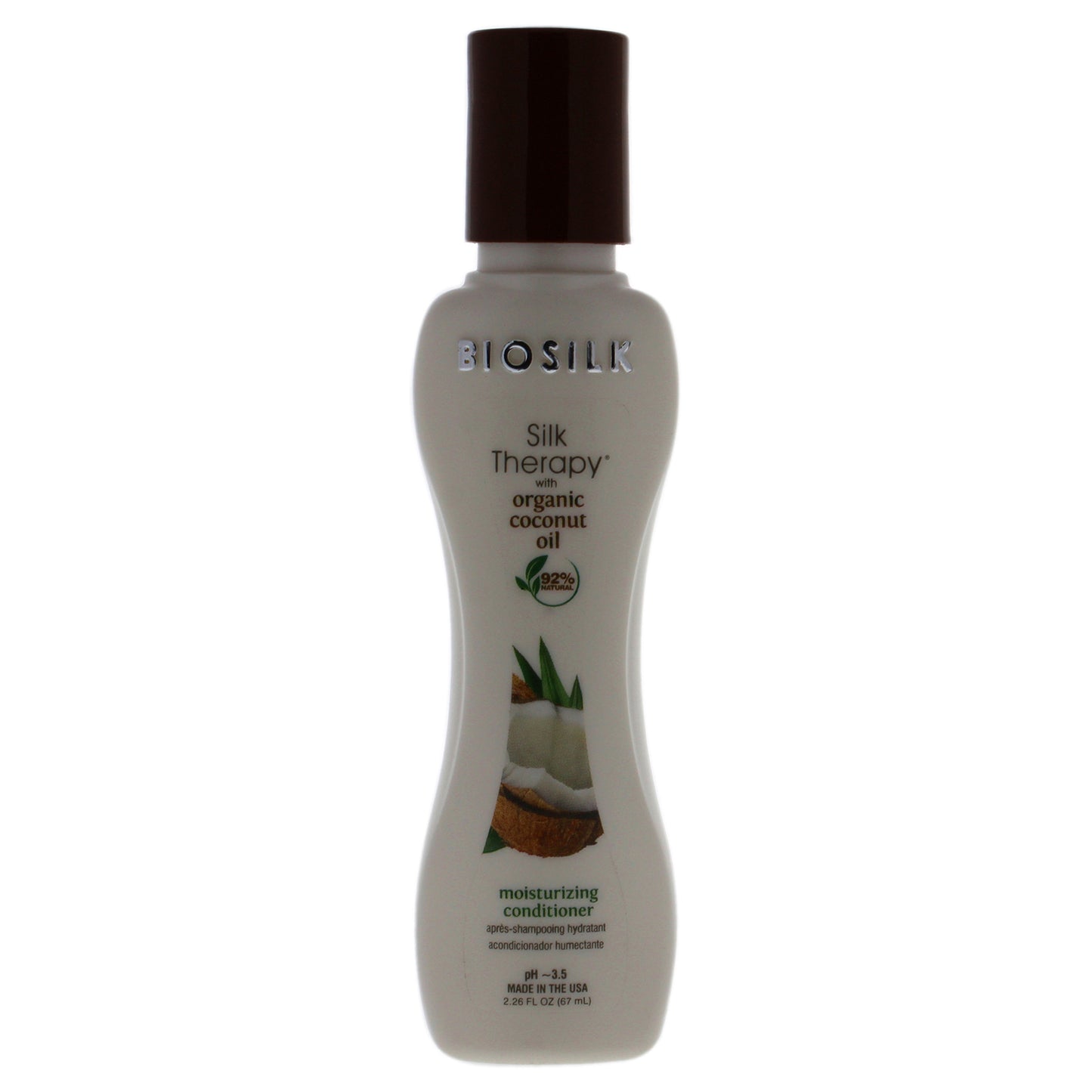 Silk Therapy with Natural Coconut Oil Moisturizing Conditioner by Biosilk for Unisex - 2.26 oz Conditioner