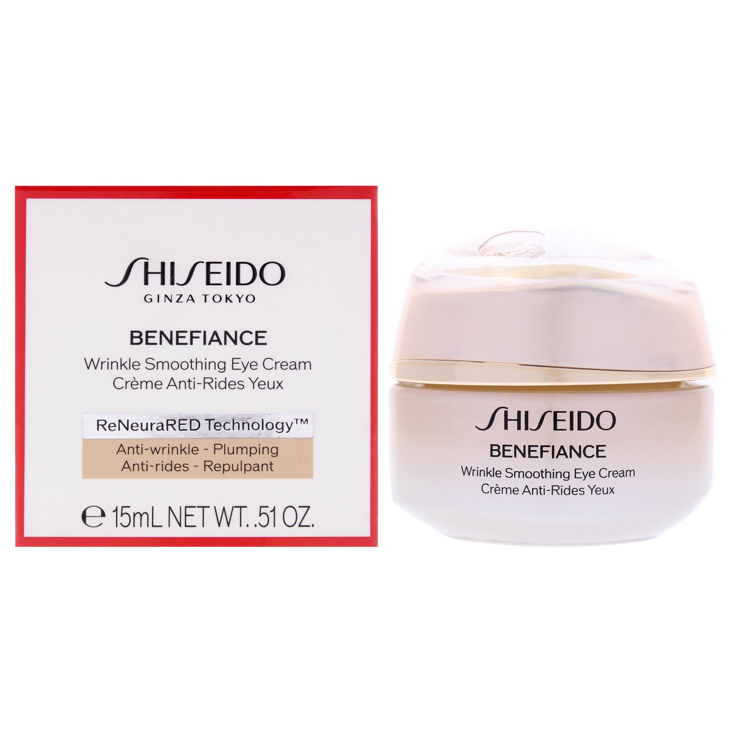 Benefiance Wrinkle Smoothing Eye Cream by Shiseido for Unisex - 0.51 oz Cream