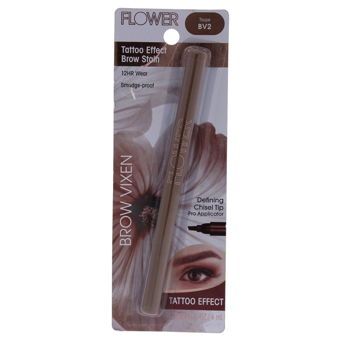 Brow Vixen Tattoo Effect Brow Stain - BV2 Taupe by Flower Beauty for Women - 0.034 oz Eyebrow