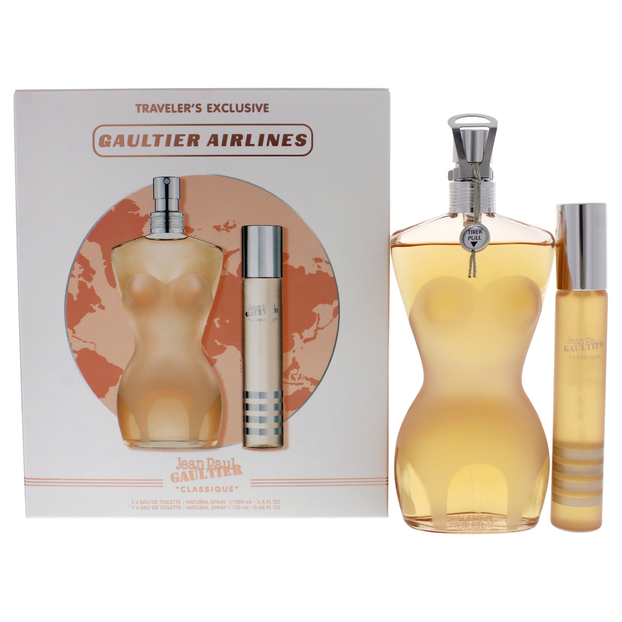Classique by Jean Paul Gaultier for Women - 2 Pc Gift Set 3.3oz EDT Spray, 0.67oz EDT Spray