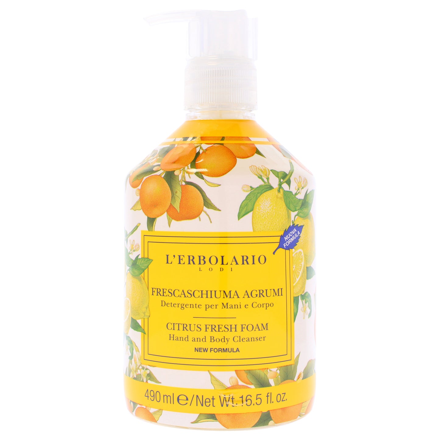 Citrus Fresh Foam Hand and Body Cleanser by LErbolario for Unisex - 16.5 oz Cleanser