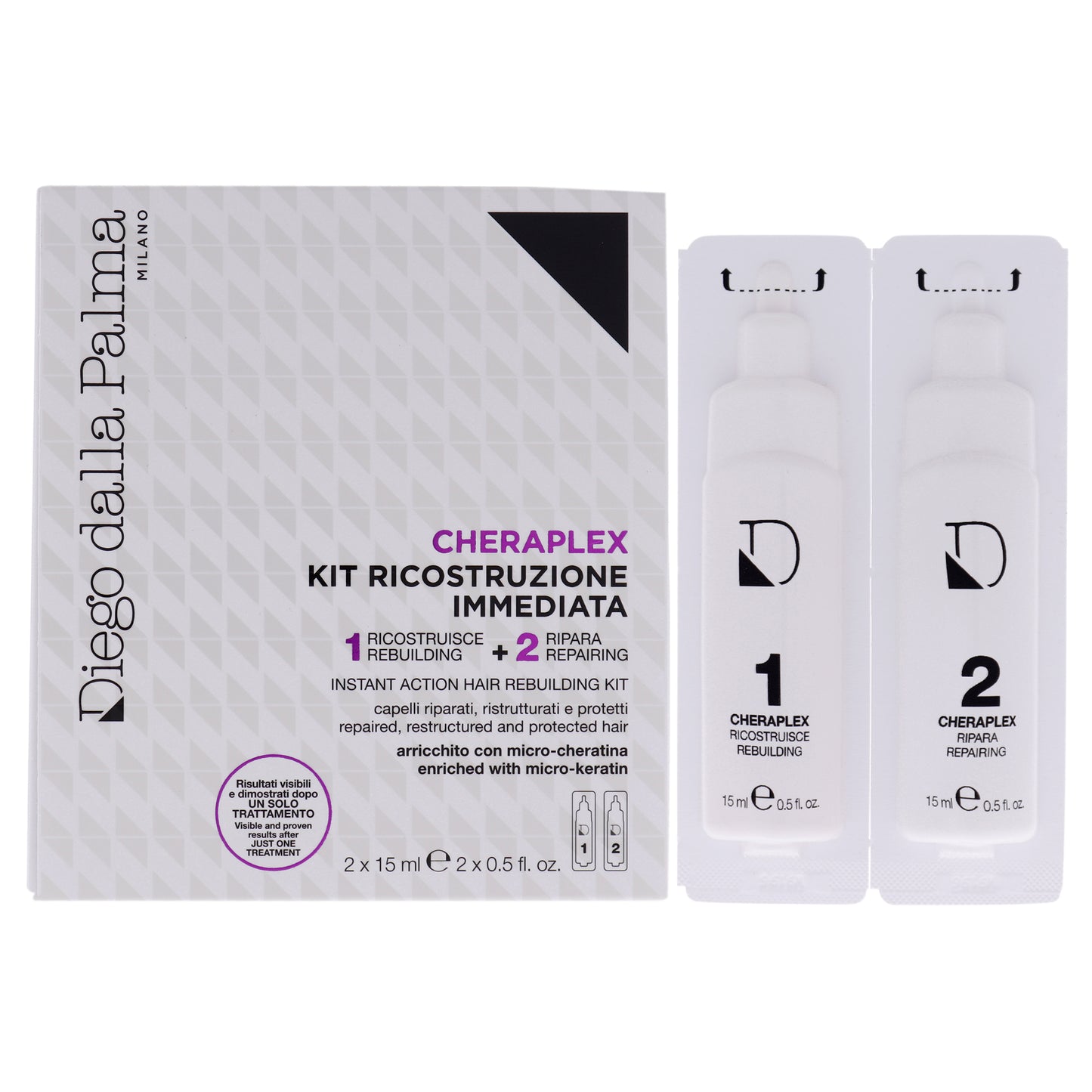 Cheraplex Instant Action Hair Rebuilding Kit 2 x 0.5 oz Treatment