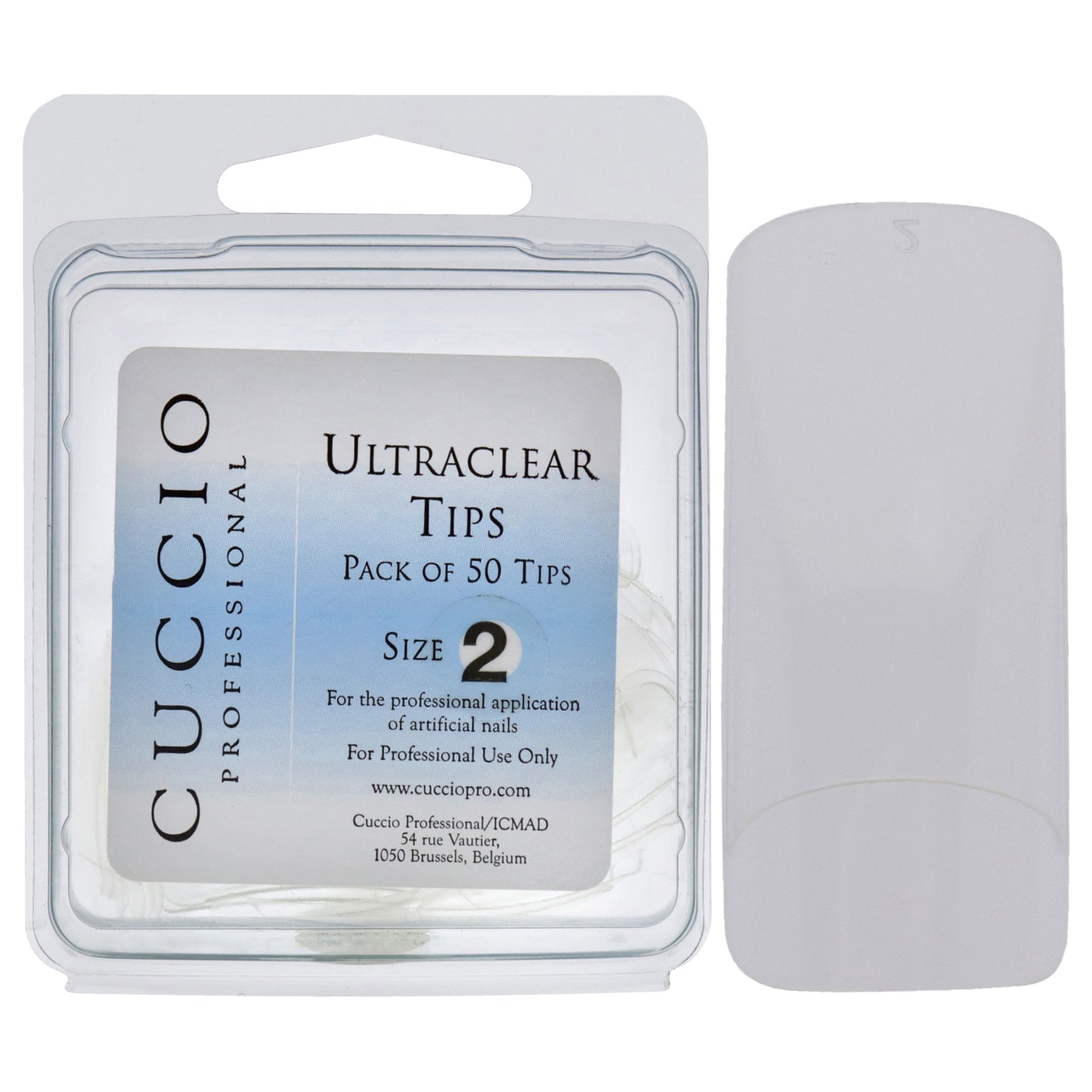 Ultraclear Tips - 2 by Cuccio Pro for Women - 50 Pc Acrylic Nails