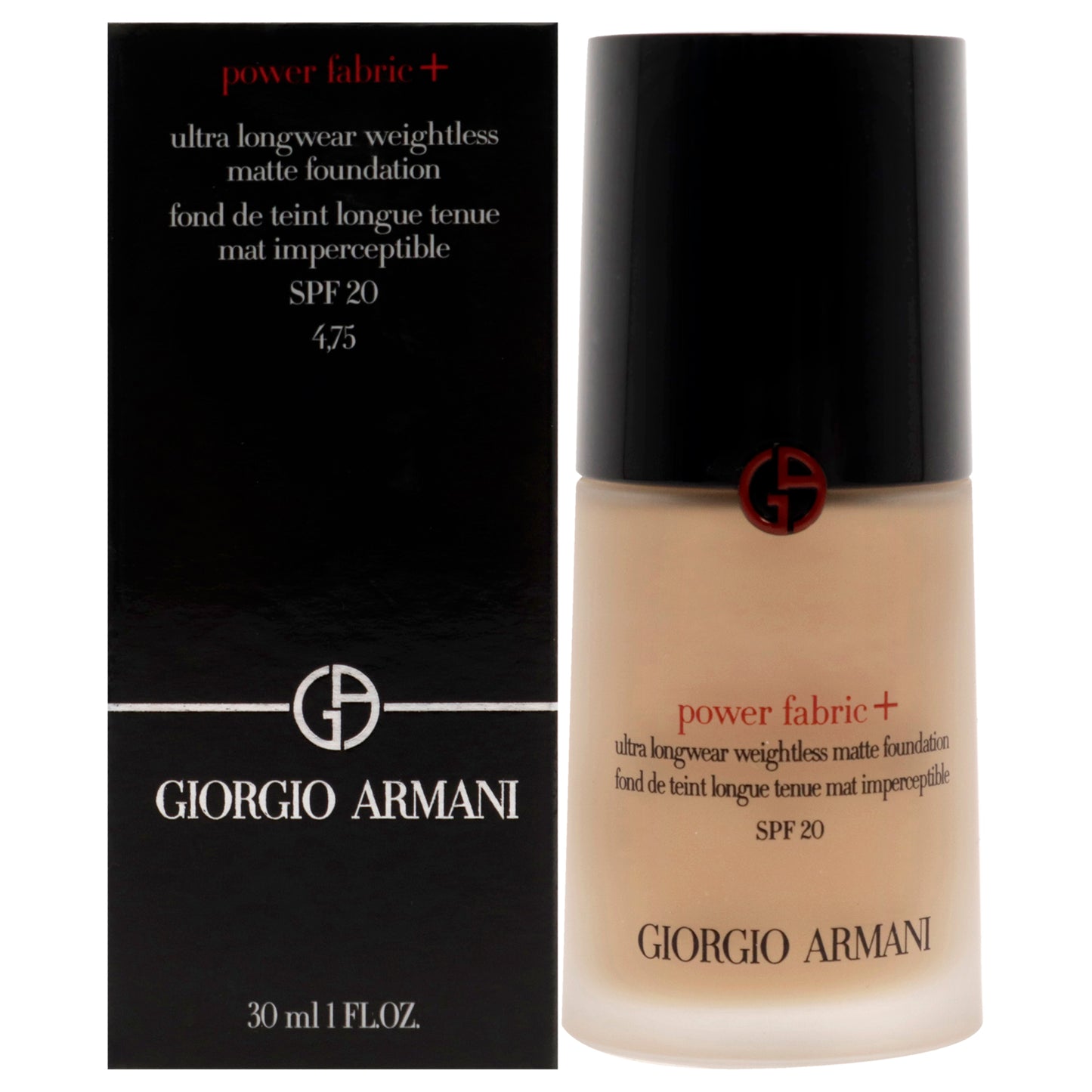 Power Fabric Plus Ultra Longwear Matte Foundation SPF 20 - 4.75 by Giorgio Armani for Women - 1 oz Foundation
