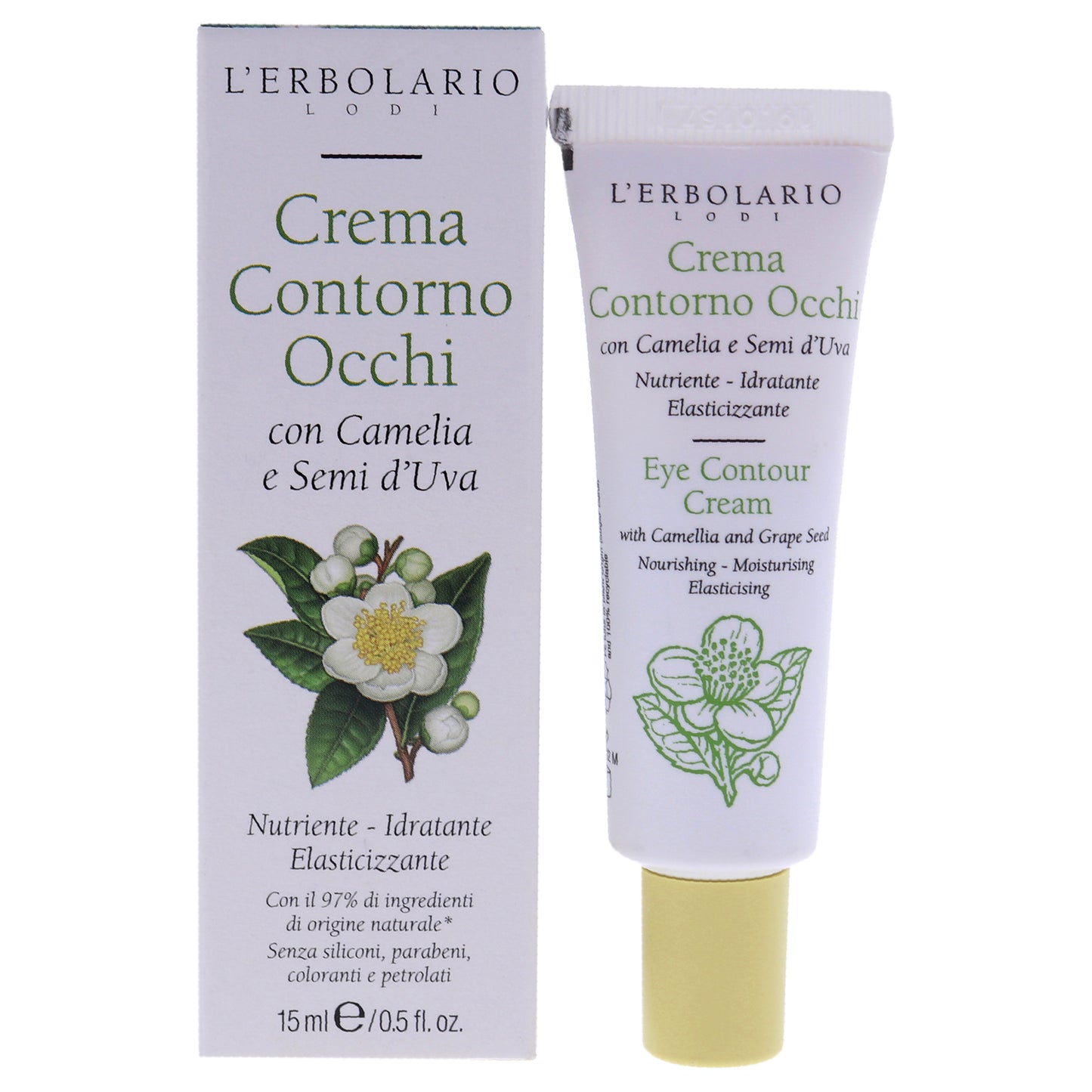 Eye Contour Cream - Camellia and Grape Seed by LErbolario for Unisex - 0.5 oz Cream