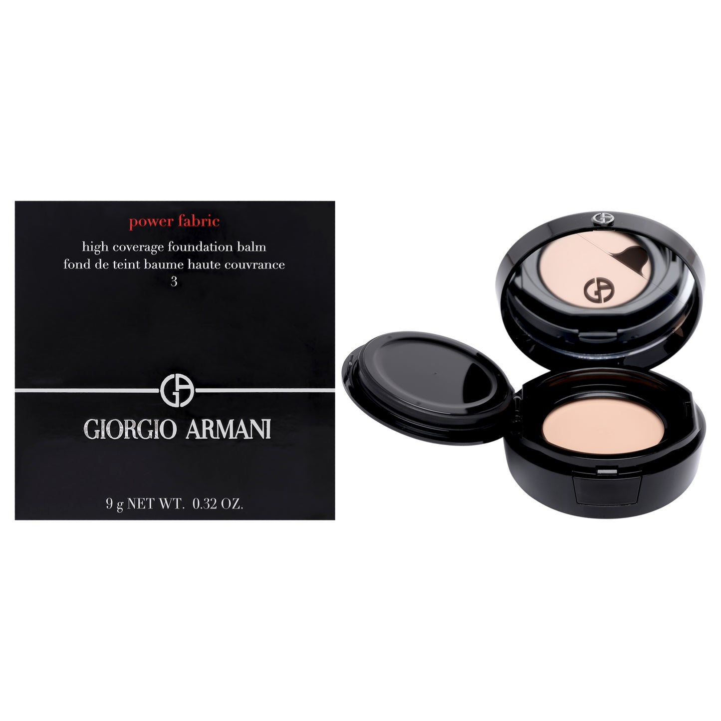 Power Fabric High Coverage Foundation Balm - 03 Light by Giorgio Armani for Women - 0.32 oz Foundation