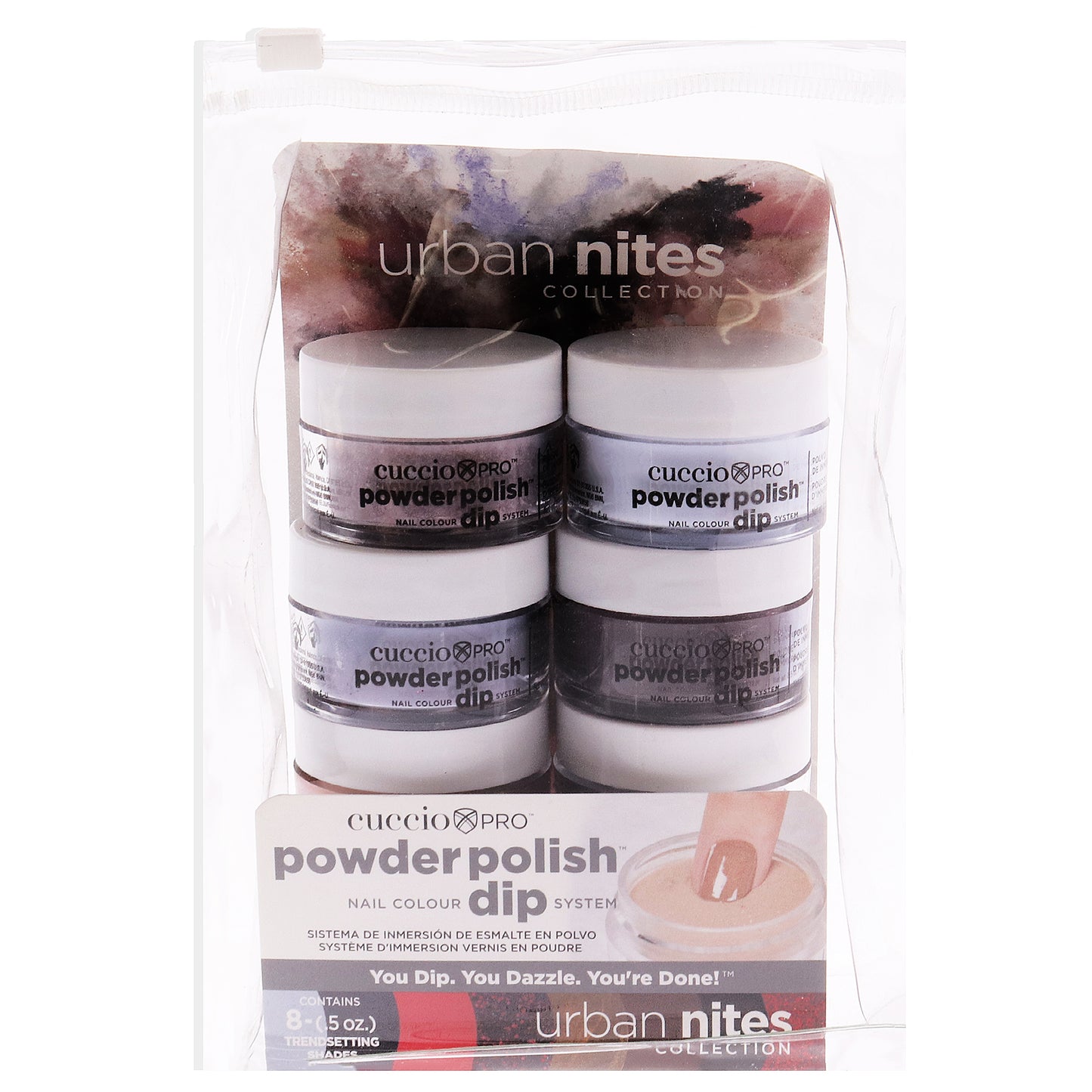 Pro Powder Polish Nail Colour Dip System - Urban Nites 8 x 0.5 oz Peppermint Pastel Blue
