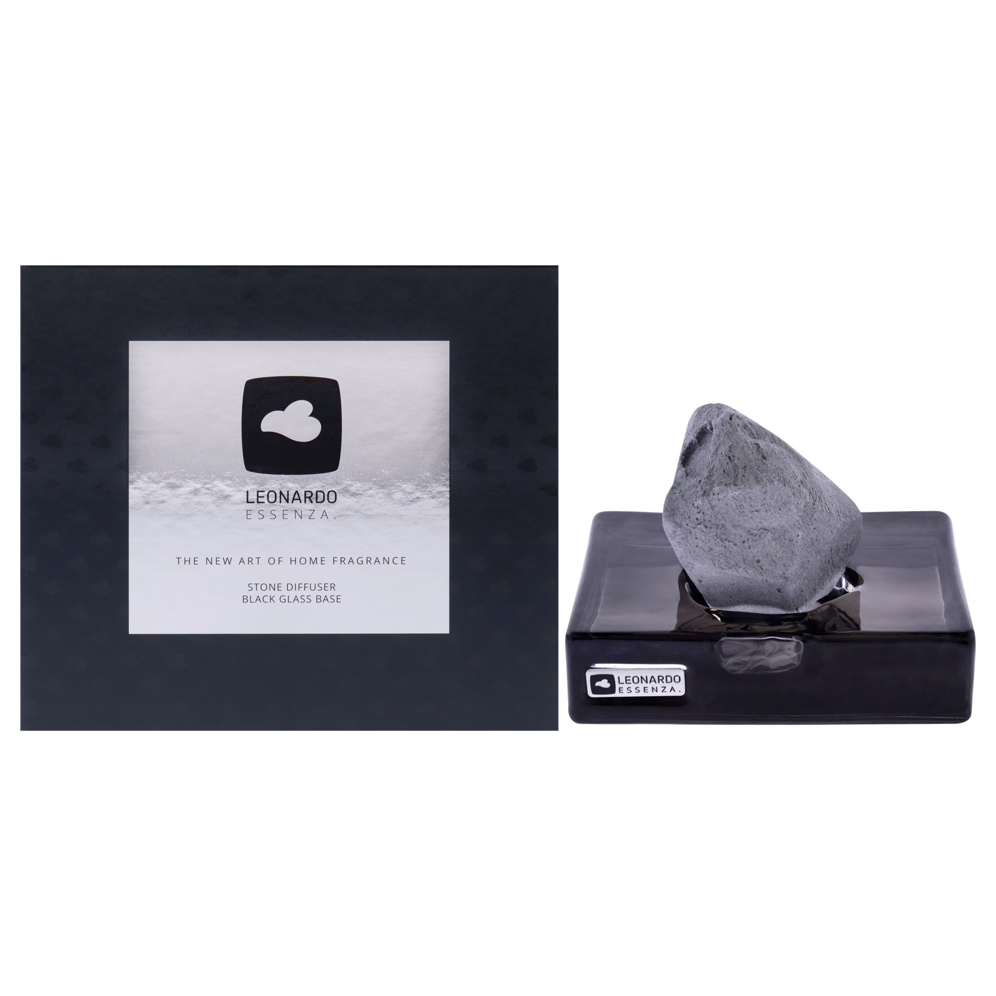 Essenza Stone Diffuser Set - Black by Leonardo for Unisex - 2 Pc Glass Base, Diffuser Stone