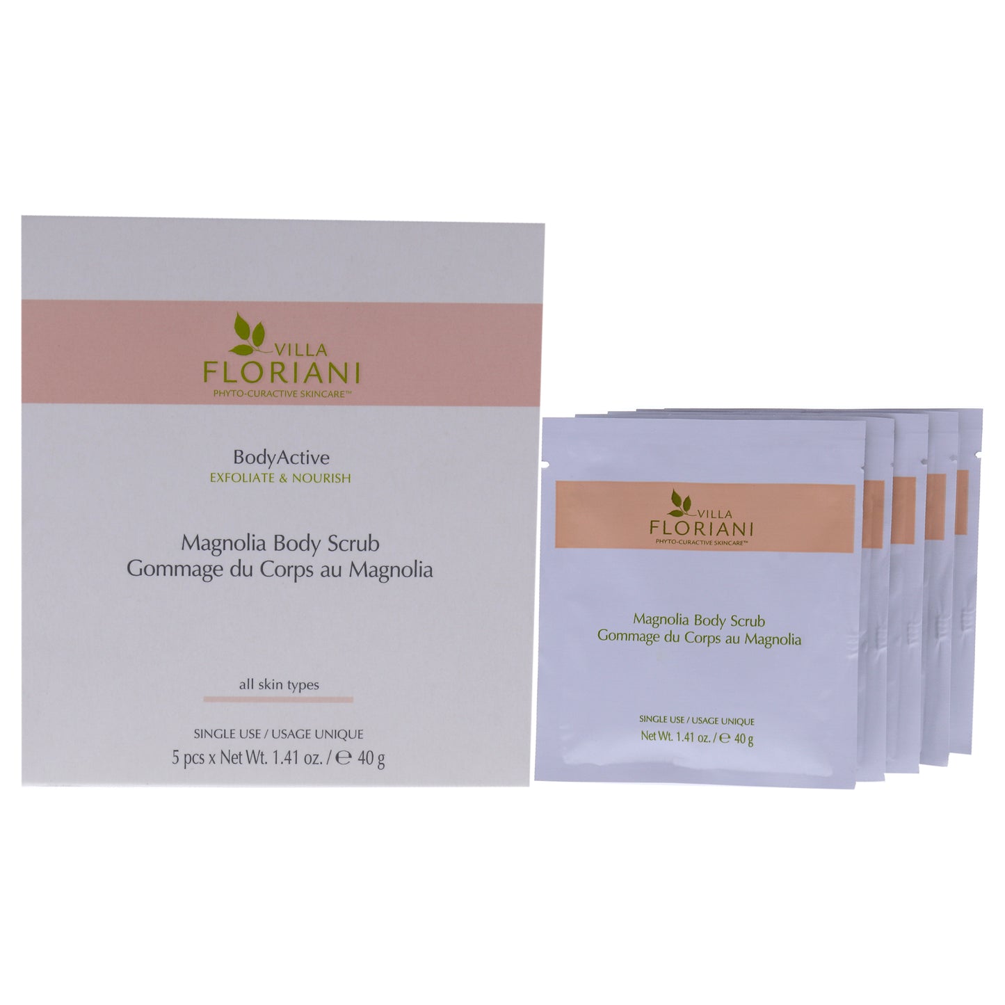 BodyActive Body Scrub - Magnolia by Villa Floriani for Women -5 x 1.41 oz Scrub