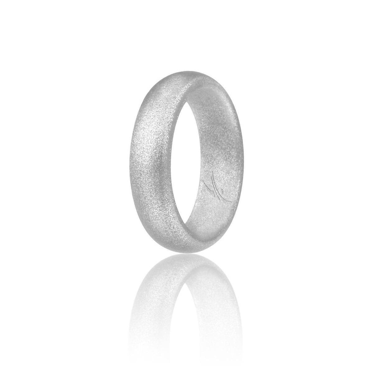 Silicone Wedding Ring - Dome Style - Silver by ROQ for Women - 8 mm Ring