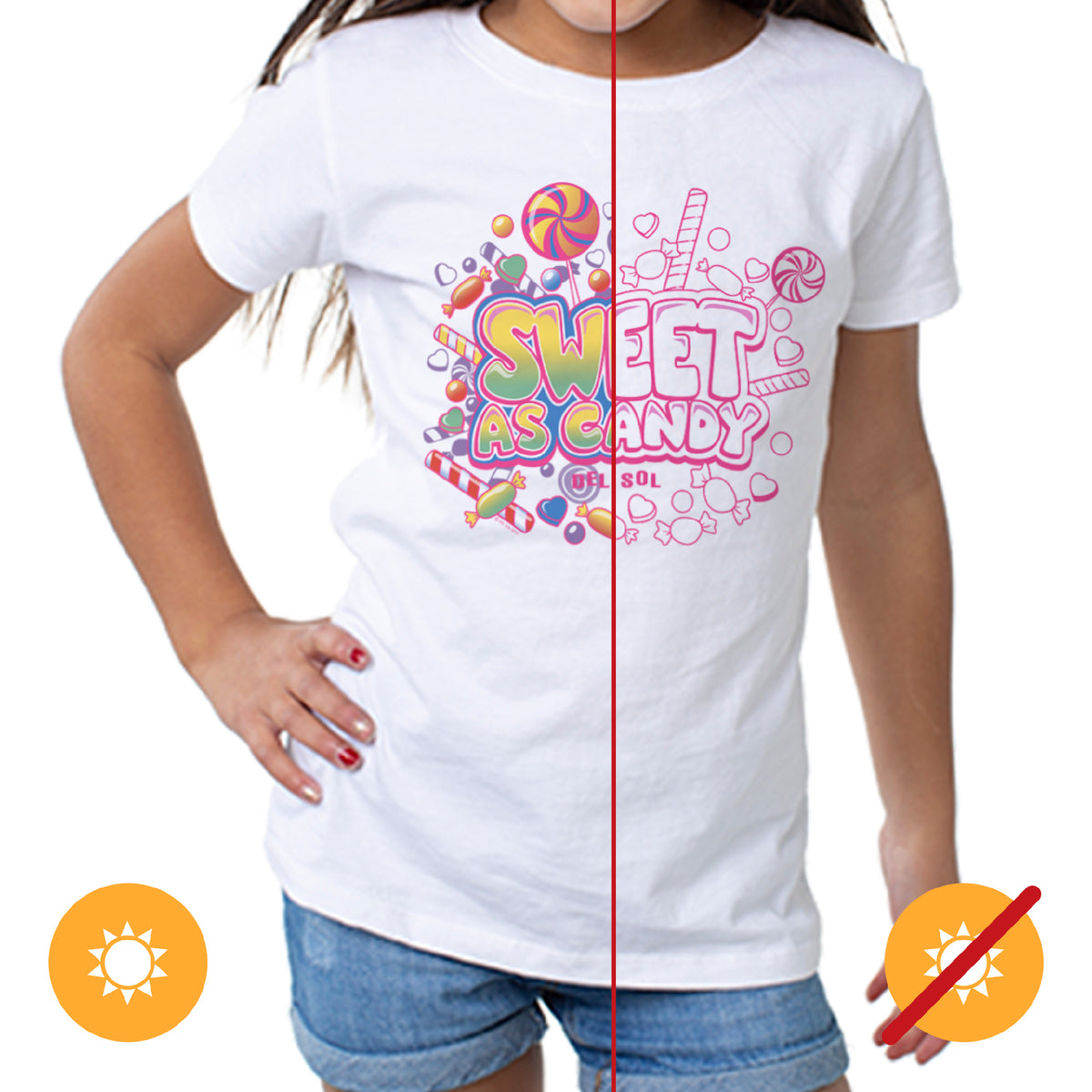 Girls Crew Tee - Sweet As Candy - White by DelSol for Kids - 1 Pc T-Shirt (3T)
