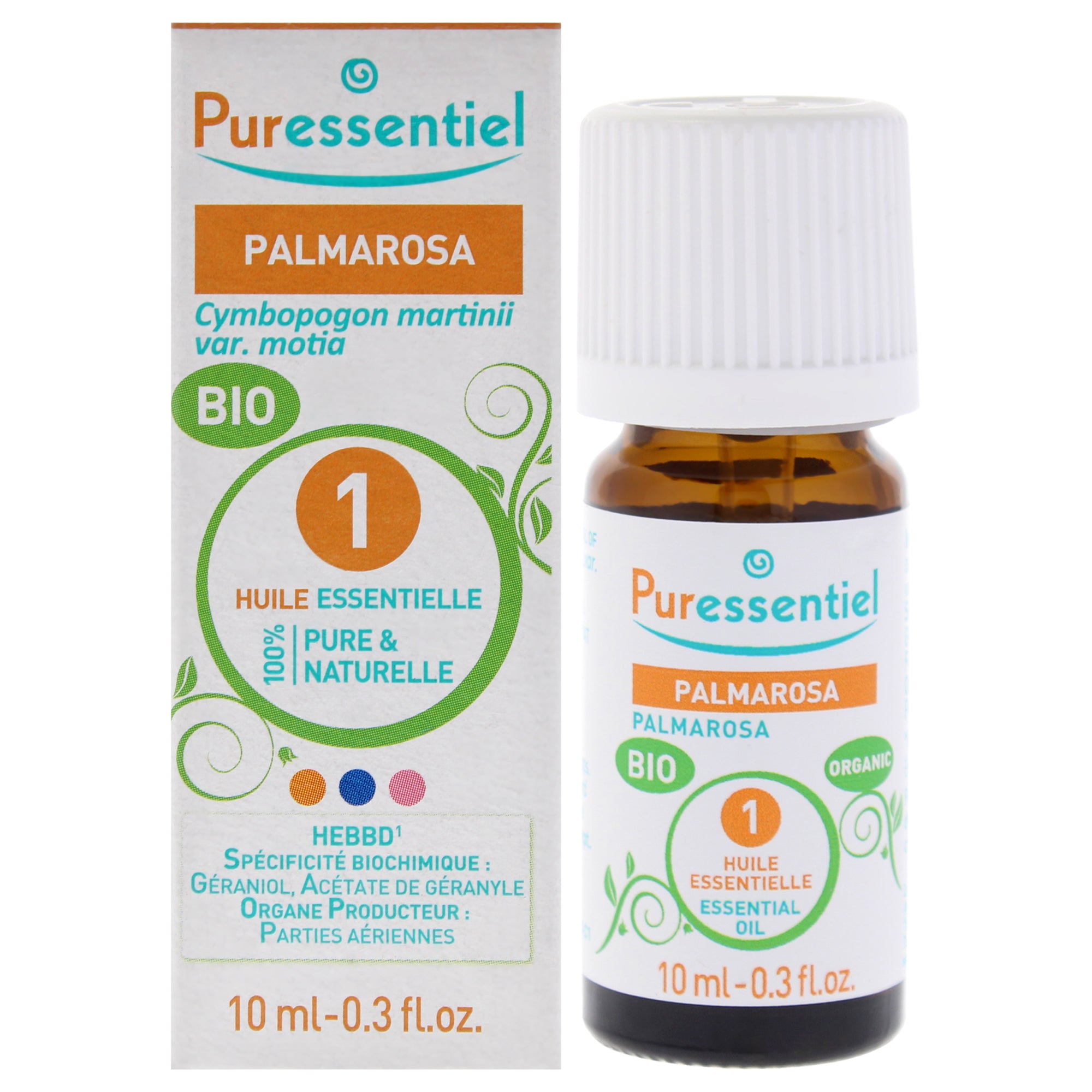 Organic Essential Oil - Palmarosa by Puressentiel for Unisex - 0.3 oz Oil