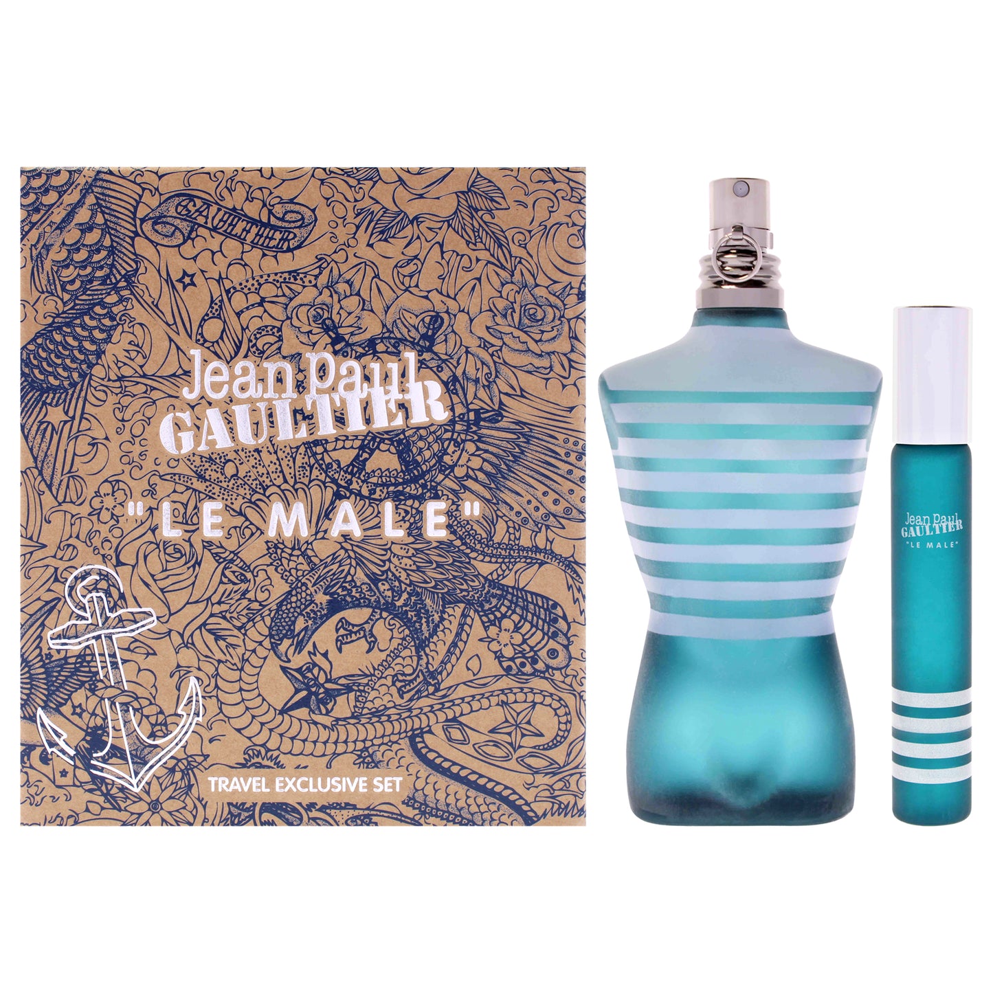 Le Male by Jean Paul Gaultier for Men - 2 Pc Gift Set 4.2oz EDT Spray, 0.68oz EDT Spray