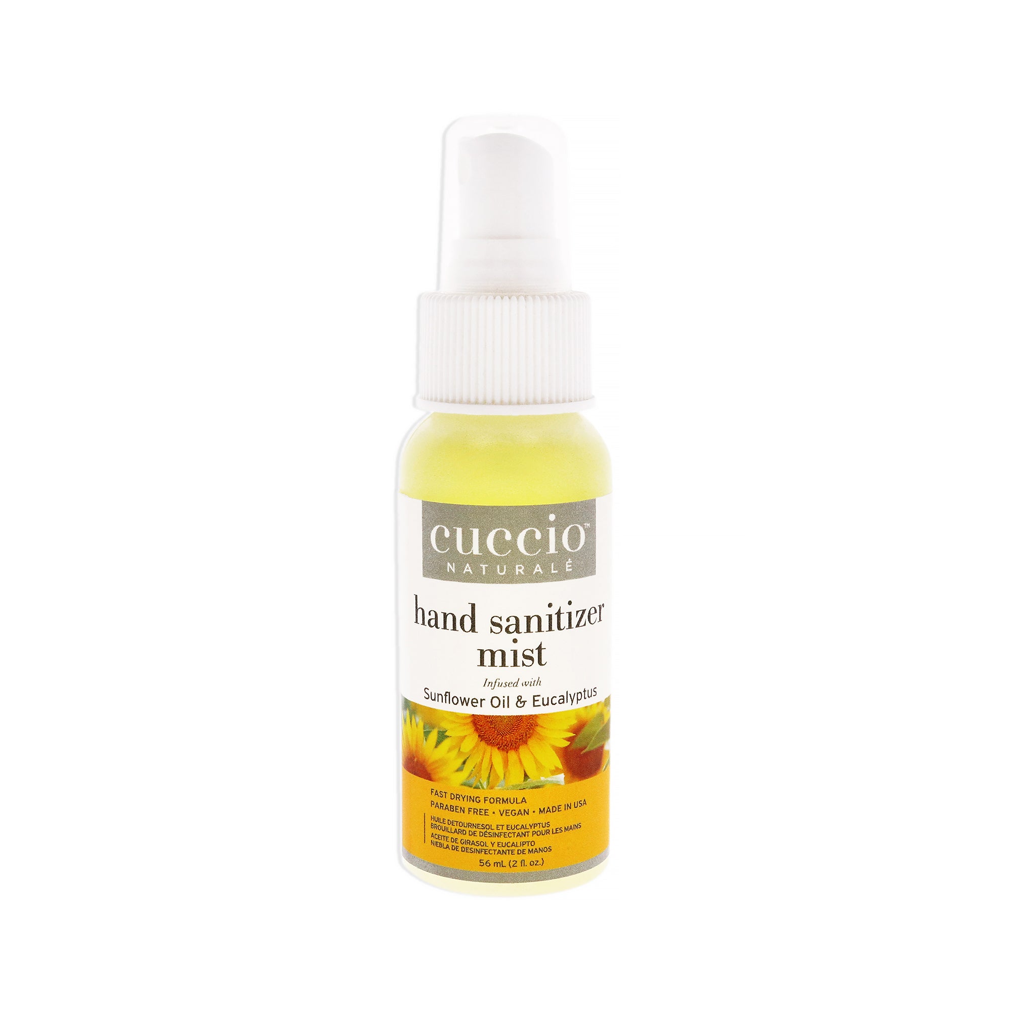 Hand Sanitizer Mist - Sunflower Oil and Eucalyptus by Cuccio Naturale for Unisex - 2 oz Hand Sanitizer
