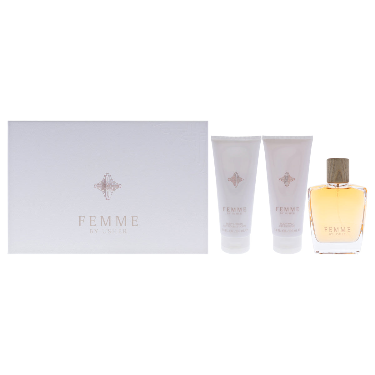 Femme by Usher for Women - 3 Pc Gift Set 3.4oz EDP Spray, 3.4oz Body Lotion, 3.4oz Body Wash