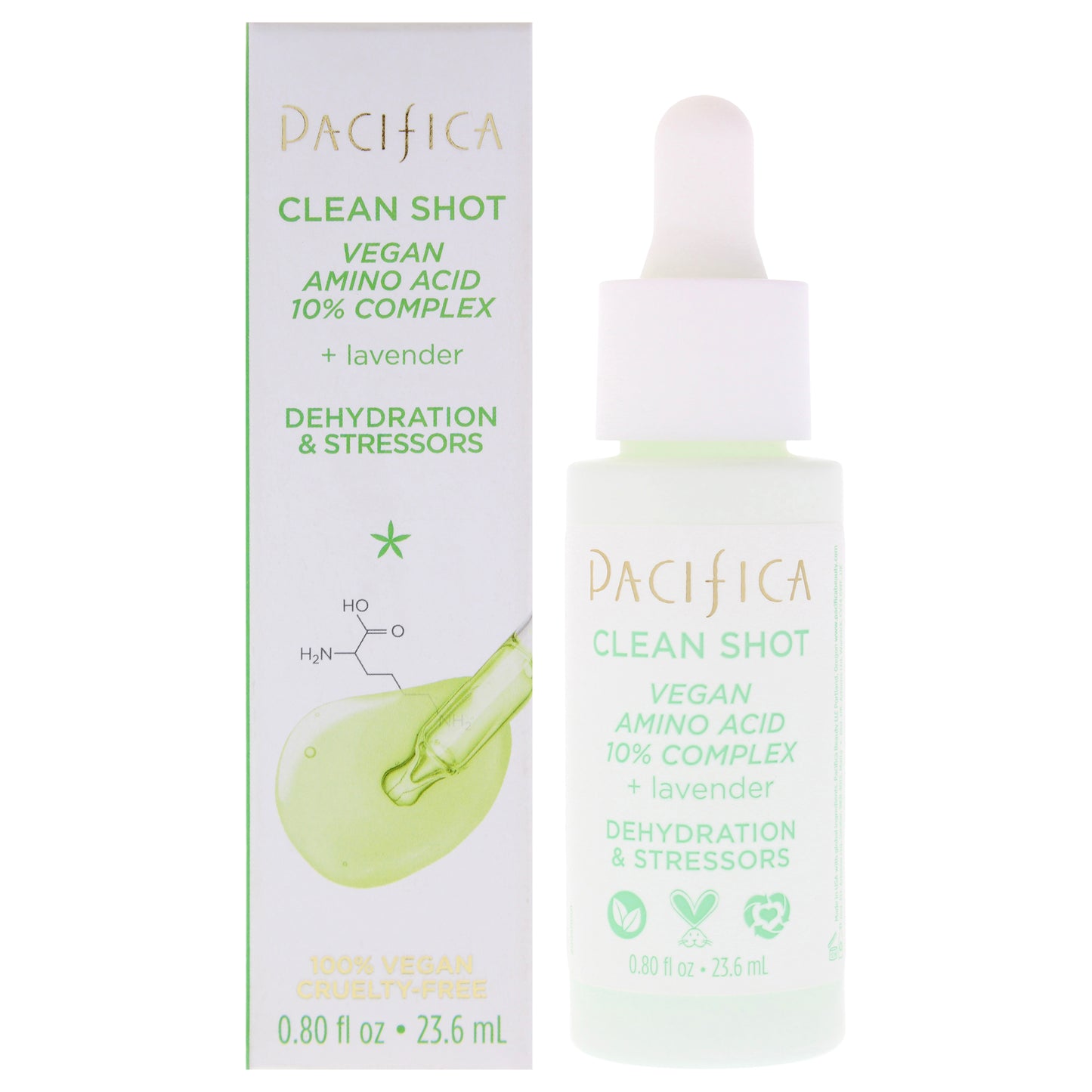 Clean Shot Vegan Amino Acid 10 Percent Complex by Pacifica for Unisex - 0.80 oz Serum
