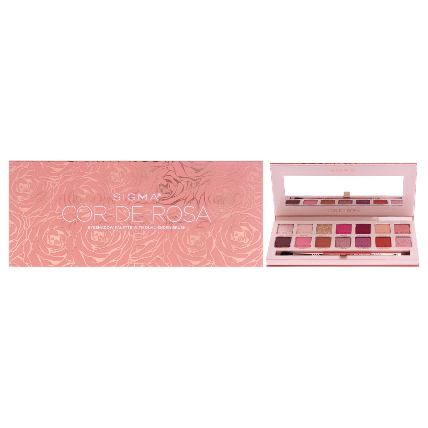 Eyeshadow Palette - Cor-De-Rosa by SIGMA for Women - 2 Pc 0.53oz Eye Shadow, Brush
