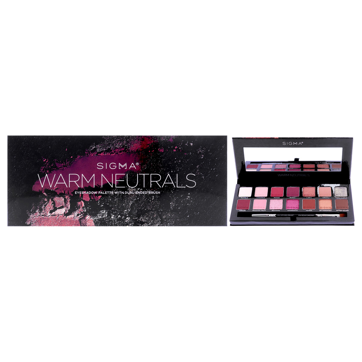 Eyeshadow Palette - Warm Neutrals by SIGMA for Women - 2 Pc 0.67oz Eye Shadow, Brush