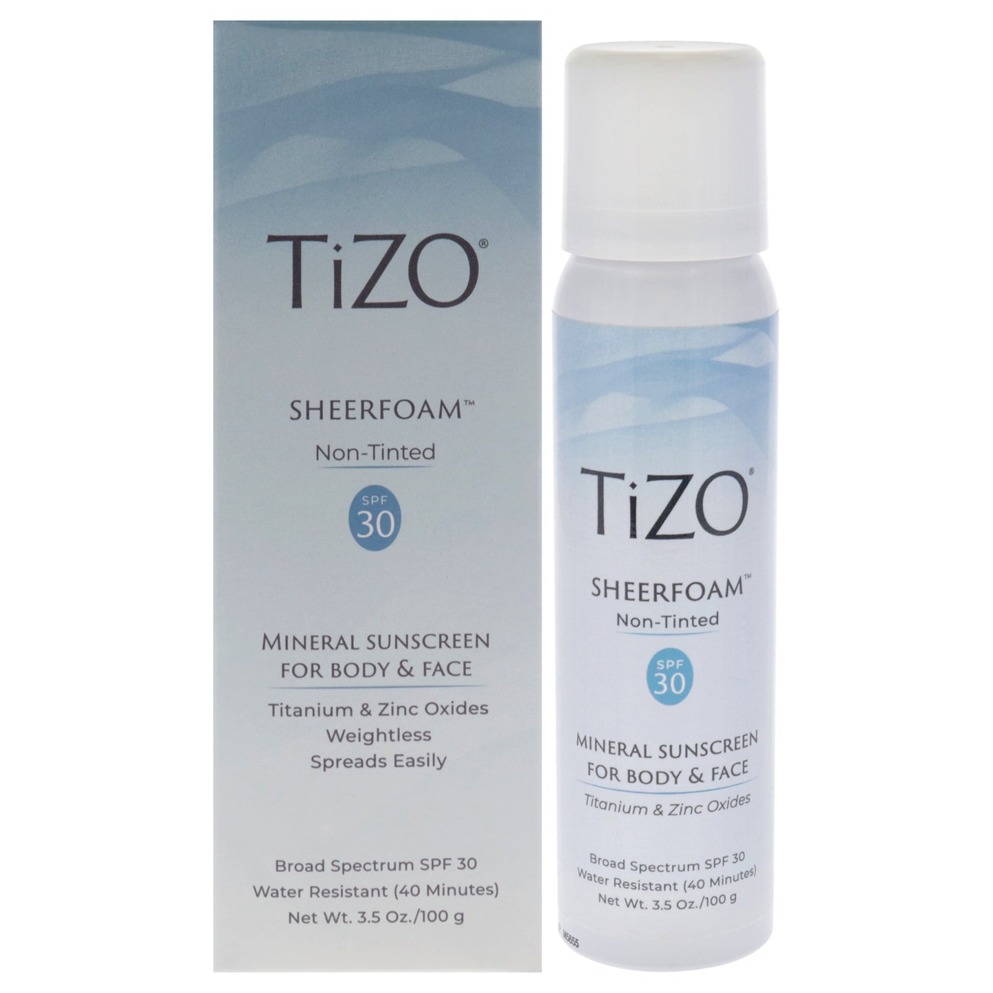 SheerFoam Body And Face Non-Tinted SPF 30 by Tizo for Unisex - 3.5 oz Sunscreen