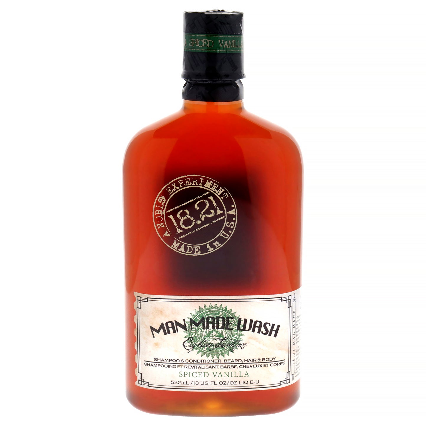 3-In-1 Shampoo Man Made Wash - Spiced Vanilla by 18.21 Man Made for Men - 18 oz Conditioner and Body Wash