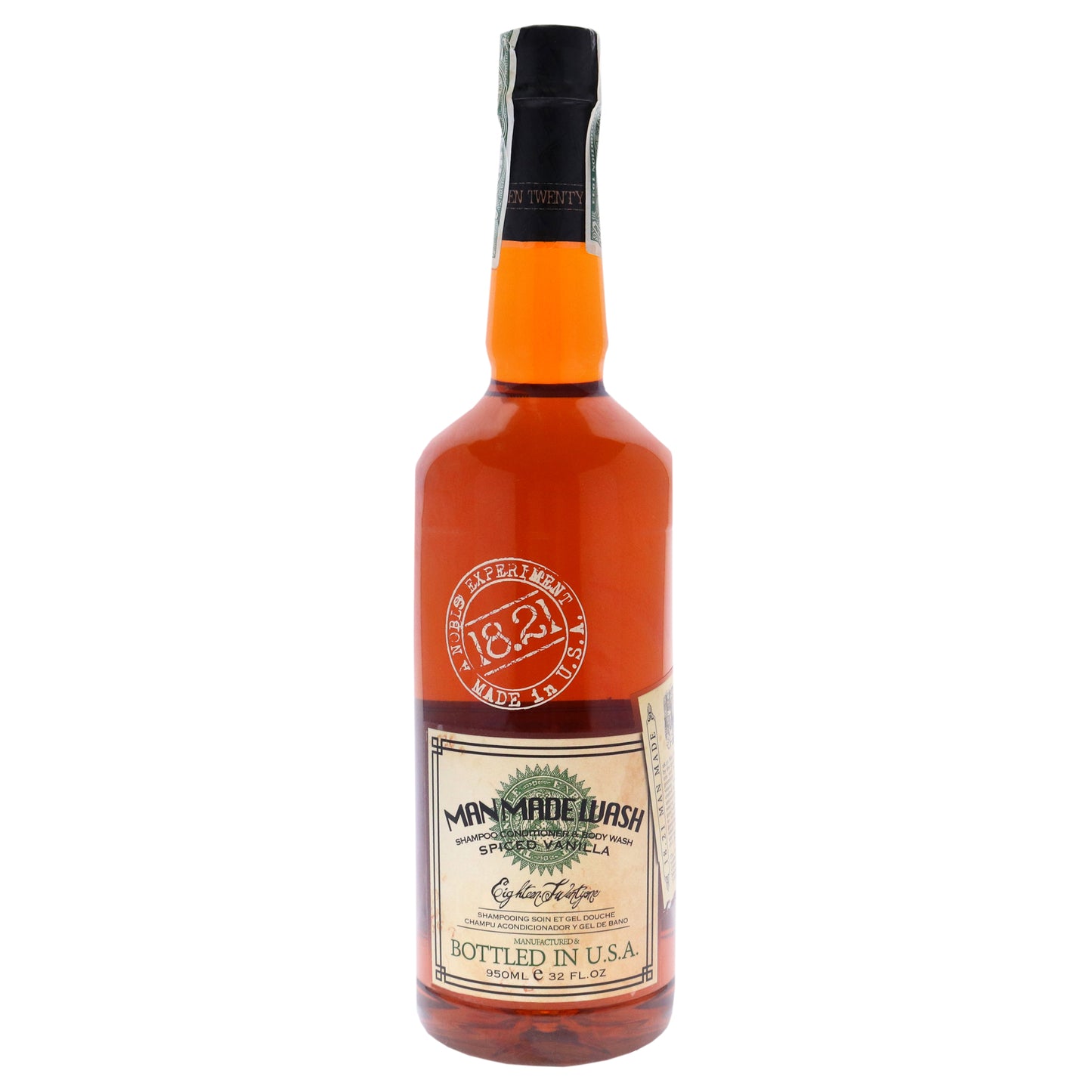 Man Made Wash - Spiced Vanilla by 18.21 Man Made for Men - 32 oz 3-In-1 Shampoo, Conditioner and Body Wash