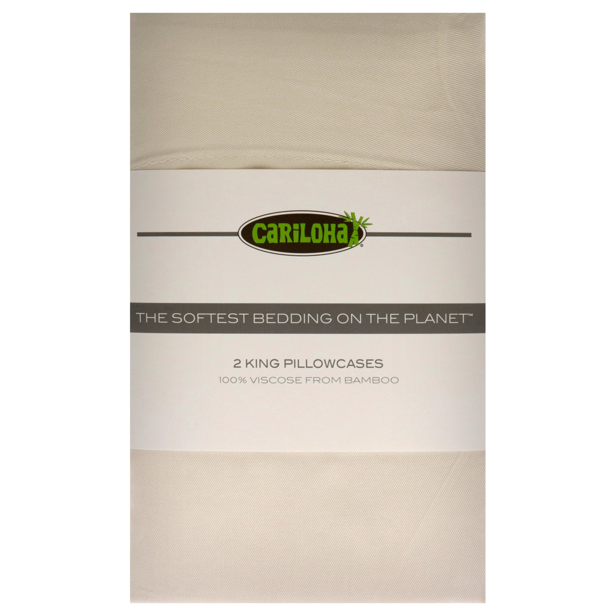 Classic Bamboo Pillowcase Set - Ivory-King by Cariloha for Unisex - 2 Pc Pillowcase