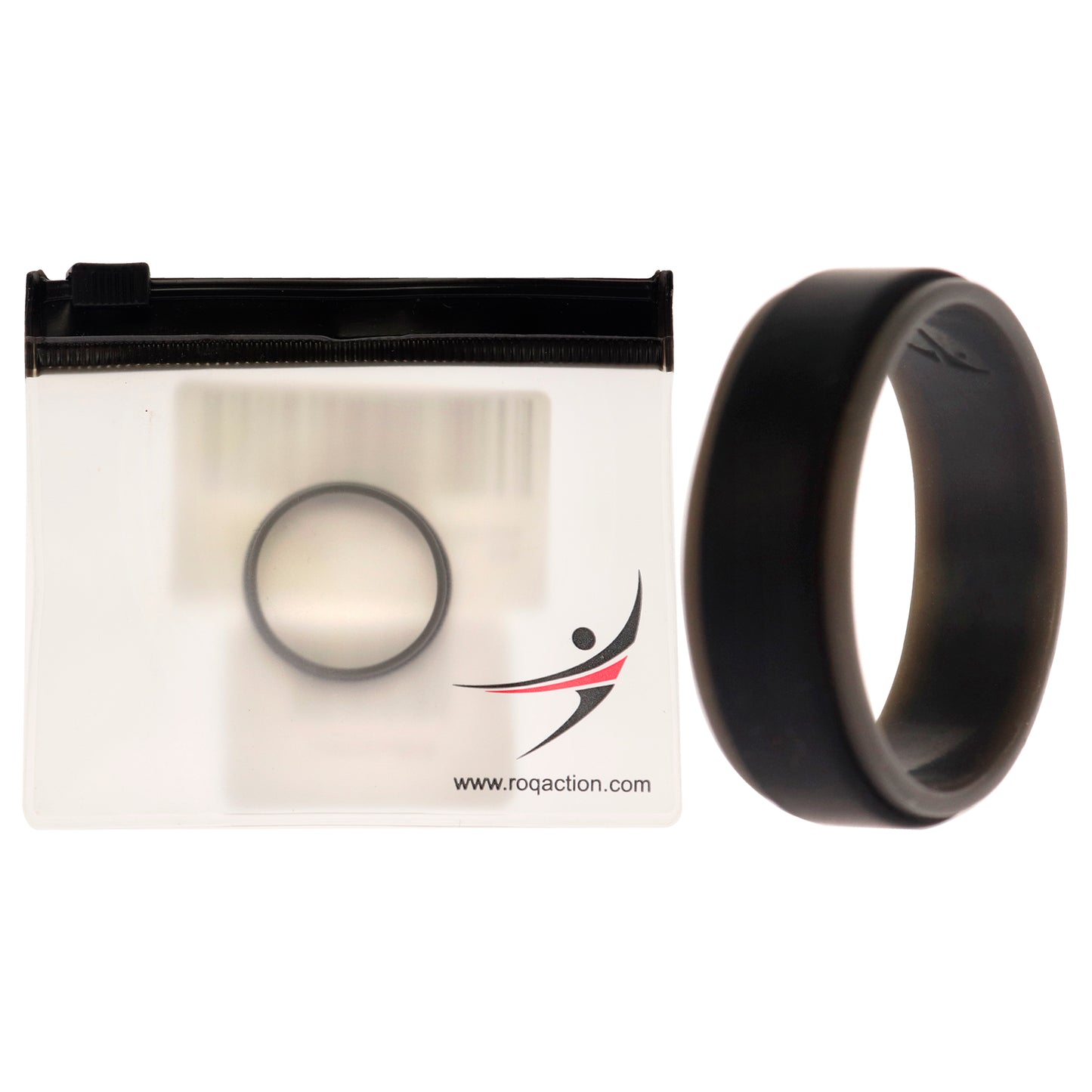Silicone Wedding 2Layer Step Ring - Grey-Black by ROQ for Men - 14 mm Ring