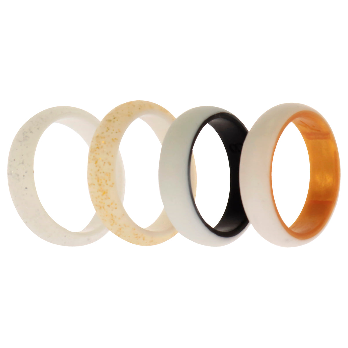 Silicone Wedding 2Layer Ring Set - Bride by ROQ for Women - 4 x 8 mm Ring