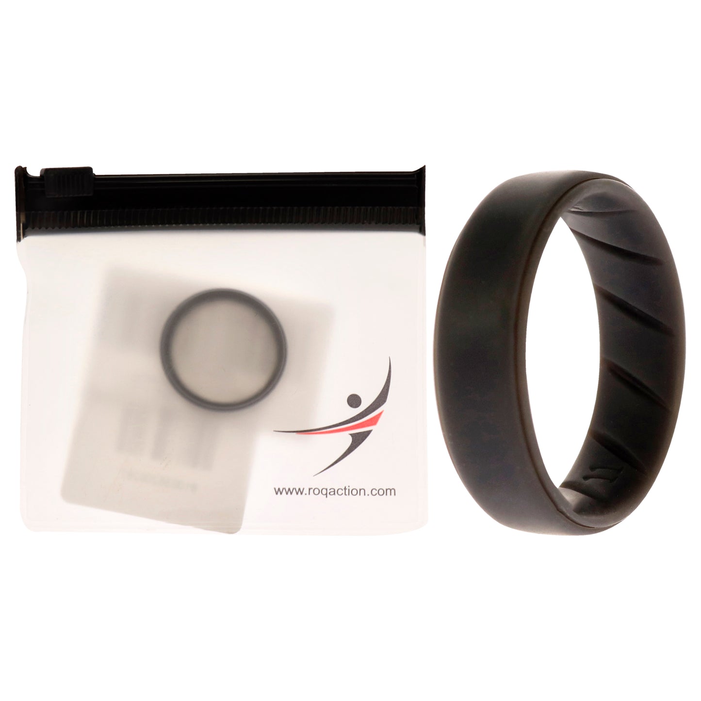 Silicone Wedding BR Step Ring Set - Basic-Grey by ROQ for Men - 11 mm Ring