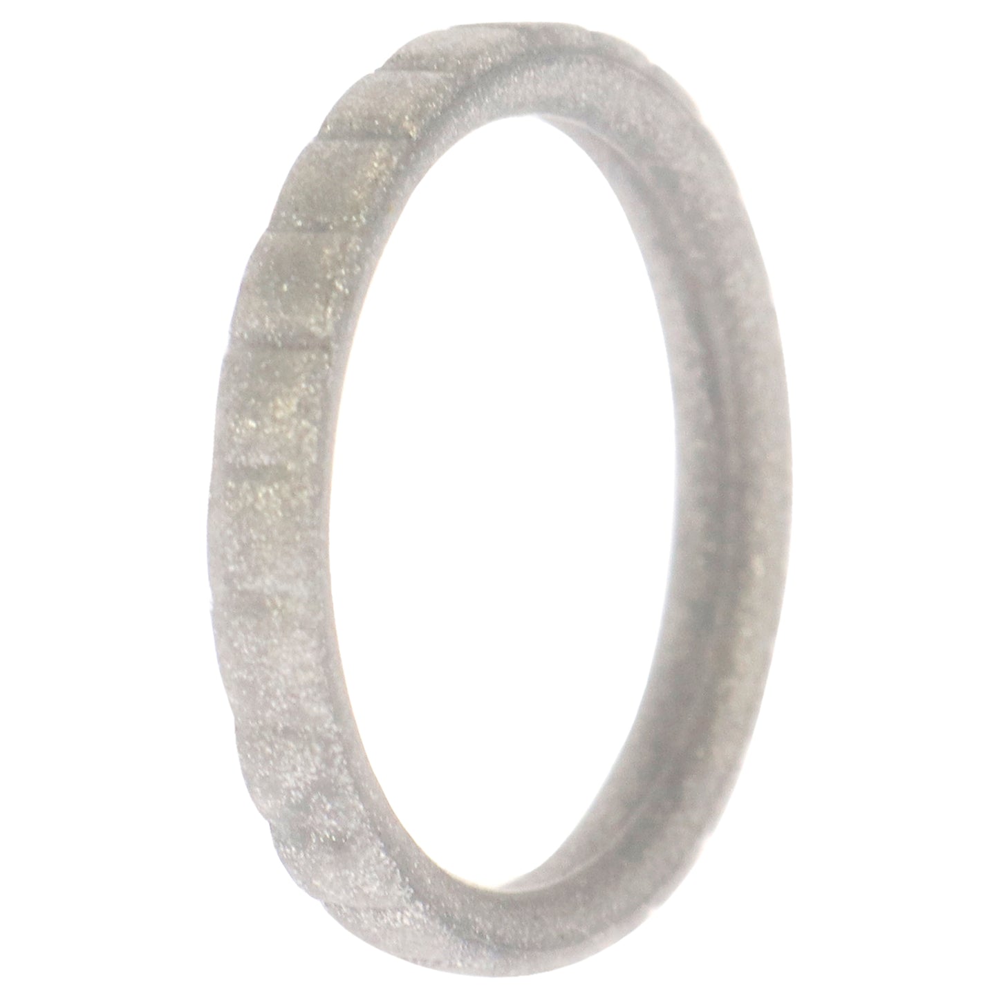 Silicone Wedding Stackble Lines Single Ring - Silver by ROQ for Women - 6 mm Ring