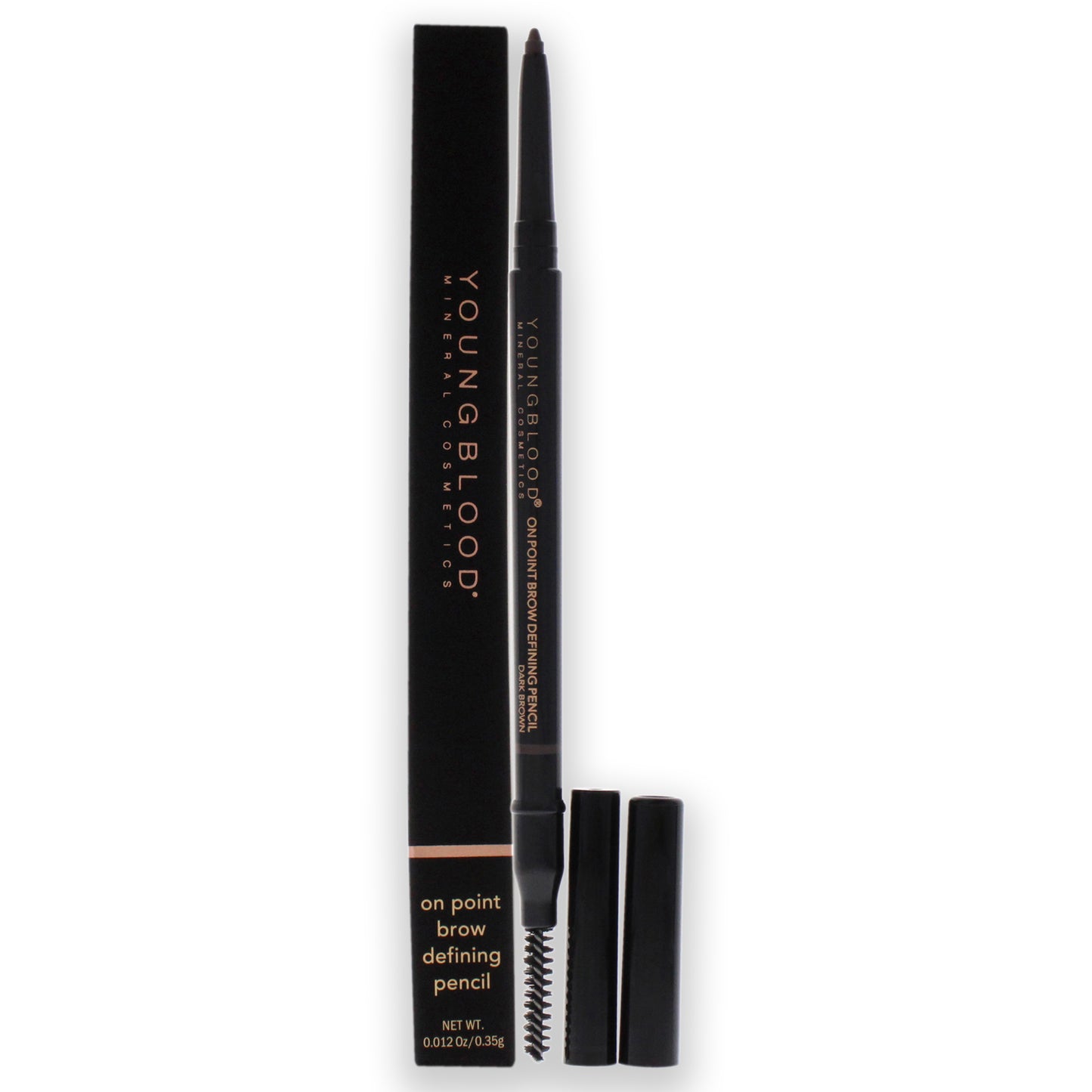 On Point Brow Defining Pencil - Dark Brown by Youngblood for Women - 0.012 oz Eyebrow Pencil