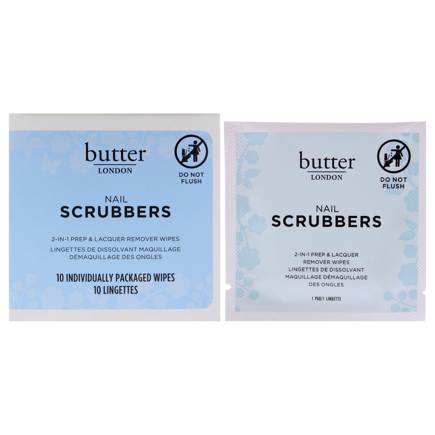 Nail Scrubbers by Butter London for Women - 10 Pc Wipes
