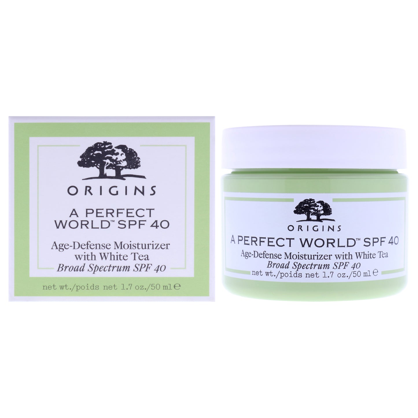A Perfect World Age-Defense Moisturizer with White Tea SPF 40 by Origins for Unisex - 1.7 oz Moisturizer