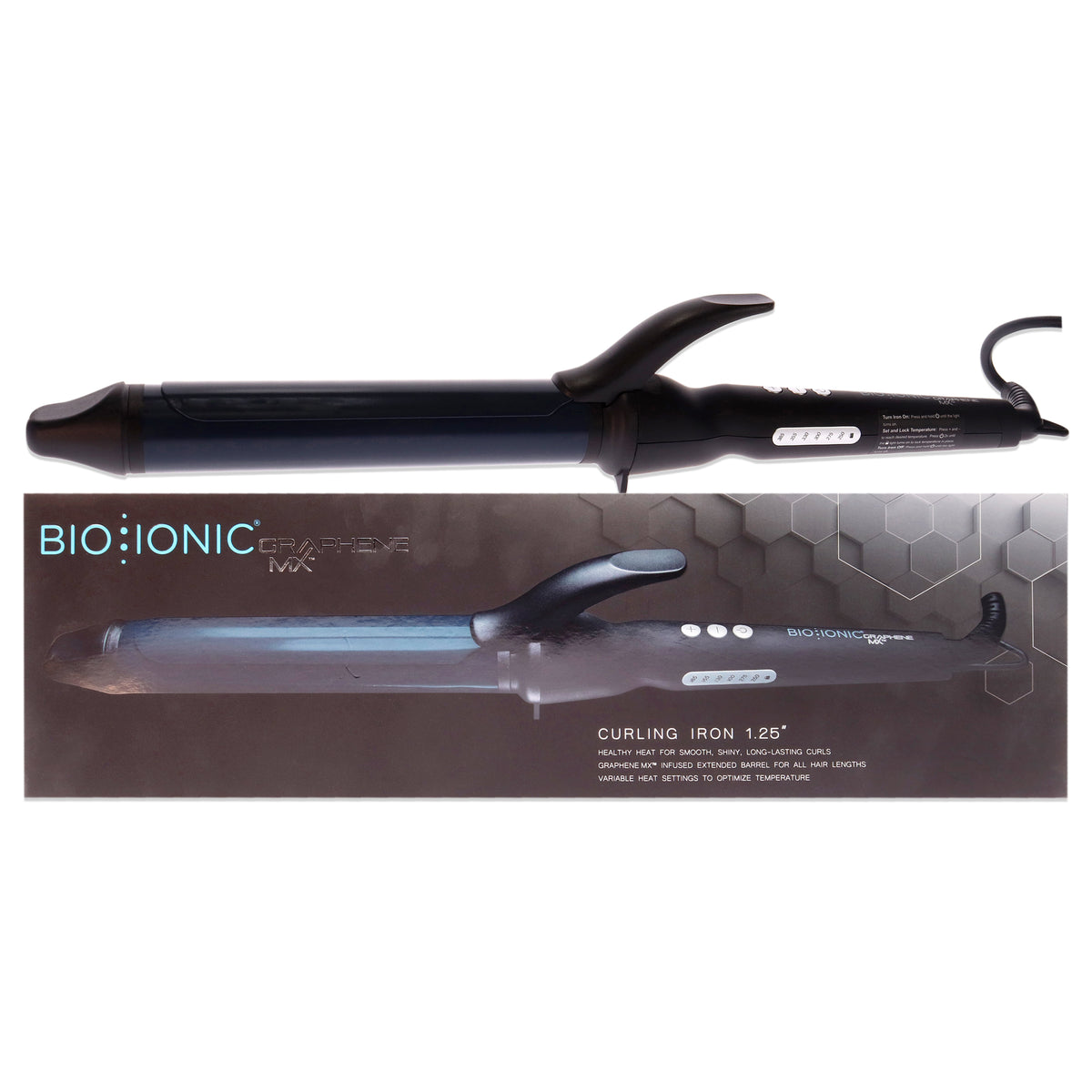 Graphene MX Curling Iron - Blue by Bio Ionic for Women - 1.25 Inch Curling Iron