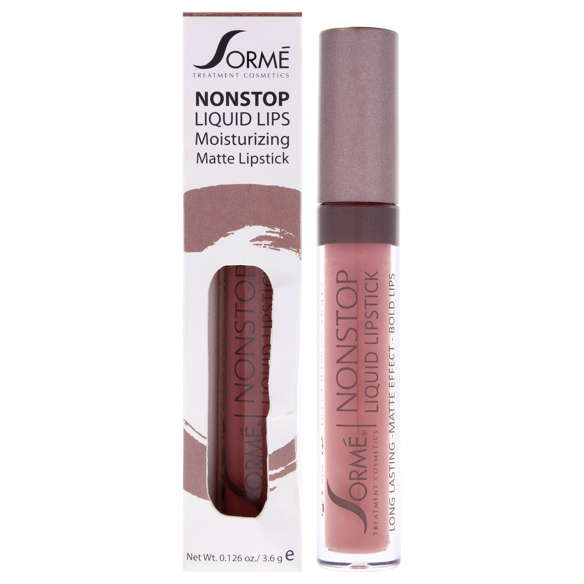 Nonstop Moisturizing Matte Liquid Lipstick - 272 Lace by Sorme Cosmetics for Women - 0.126 oz Lipstick