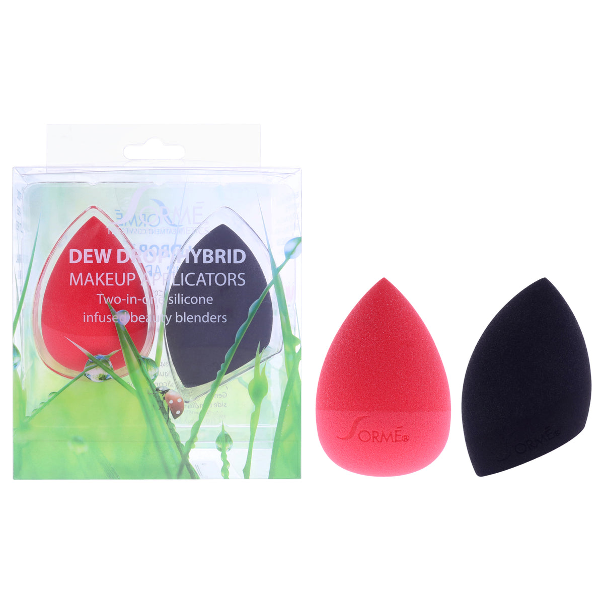 Dew Drop Hybrid Silicone Infused Blender by Sorme Cosmetics for Women - 2 Pc Sponge