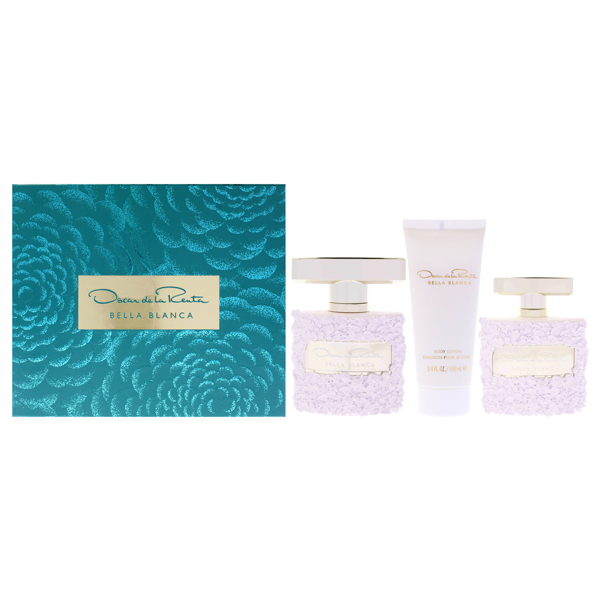 Bella Blanca by Oscar De La Renta for Women - 3 Pc Gift Set 3.4oz EDP Spray, 1oz EDP Spray, 3.4oz Body Lotion