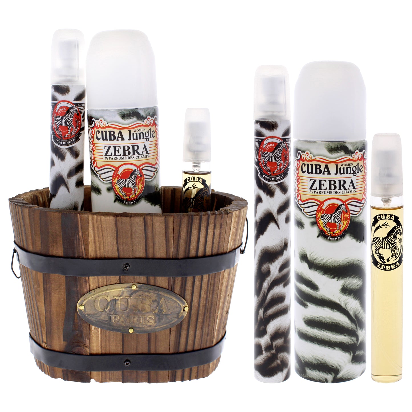Cuba Jungle Zebra by Cuba for Women - 3 Pc Gift Set 3.3oz EDP Spray, 1.17oz EDP Spray, 0.5oz EDP Spray